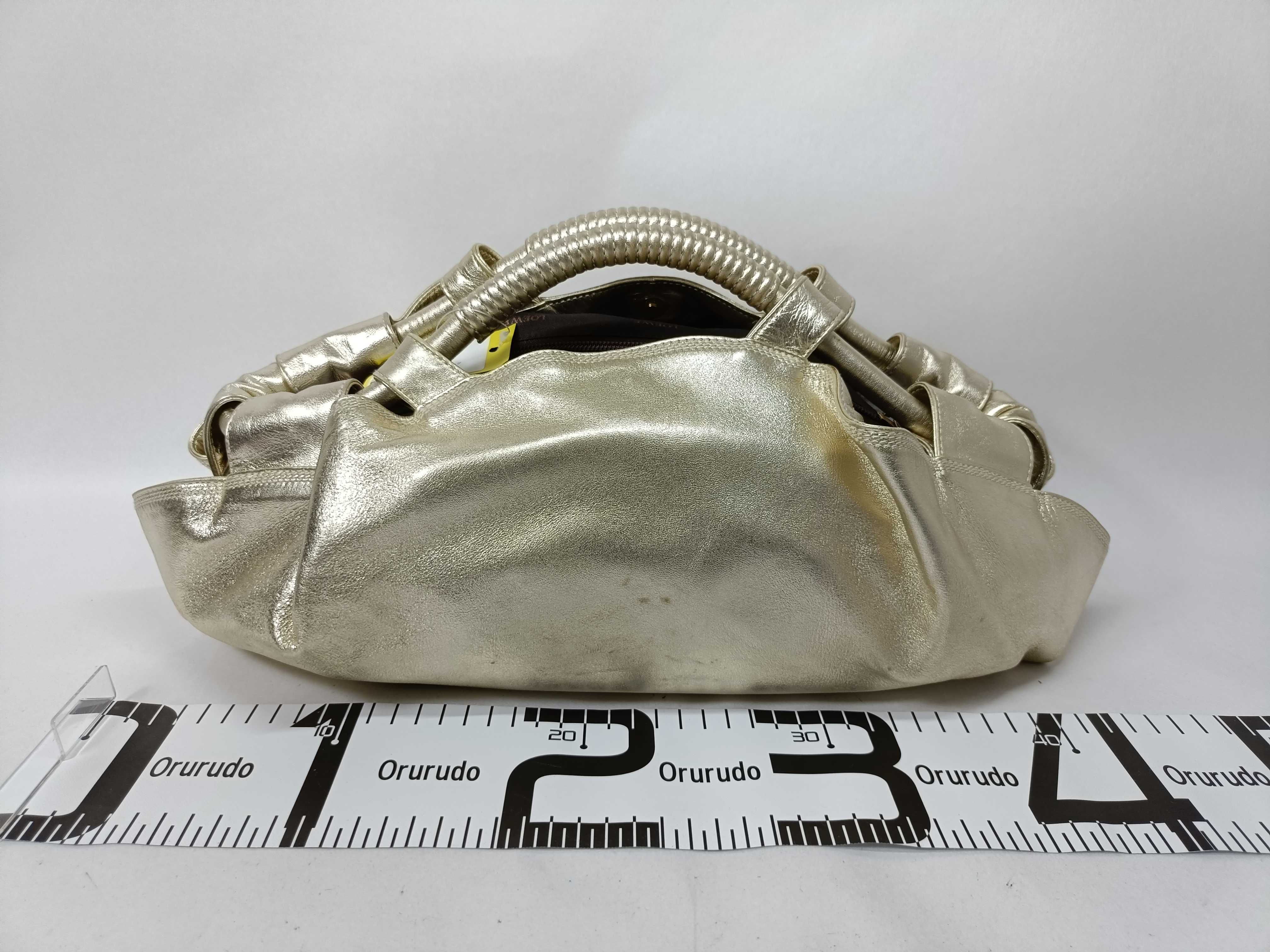 LOEWE Napa Aire Metallic Leather Anagram Handbag
