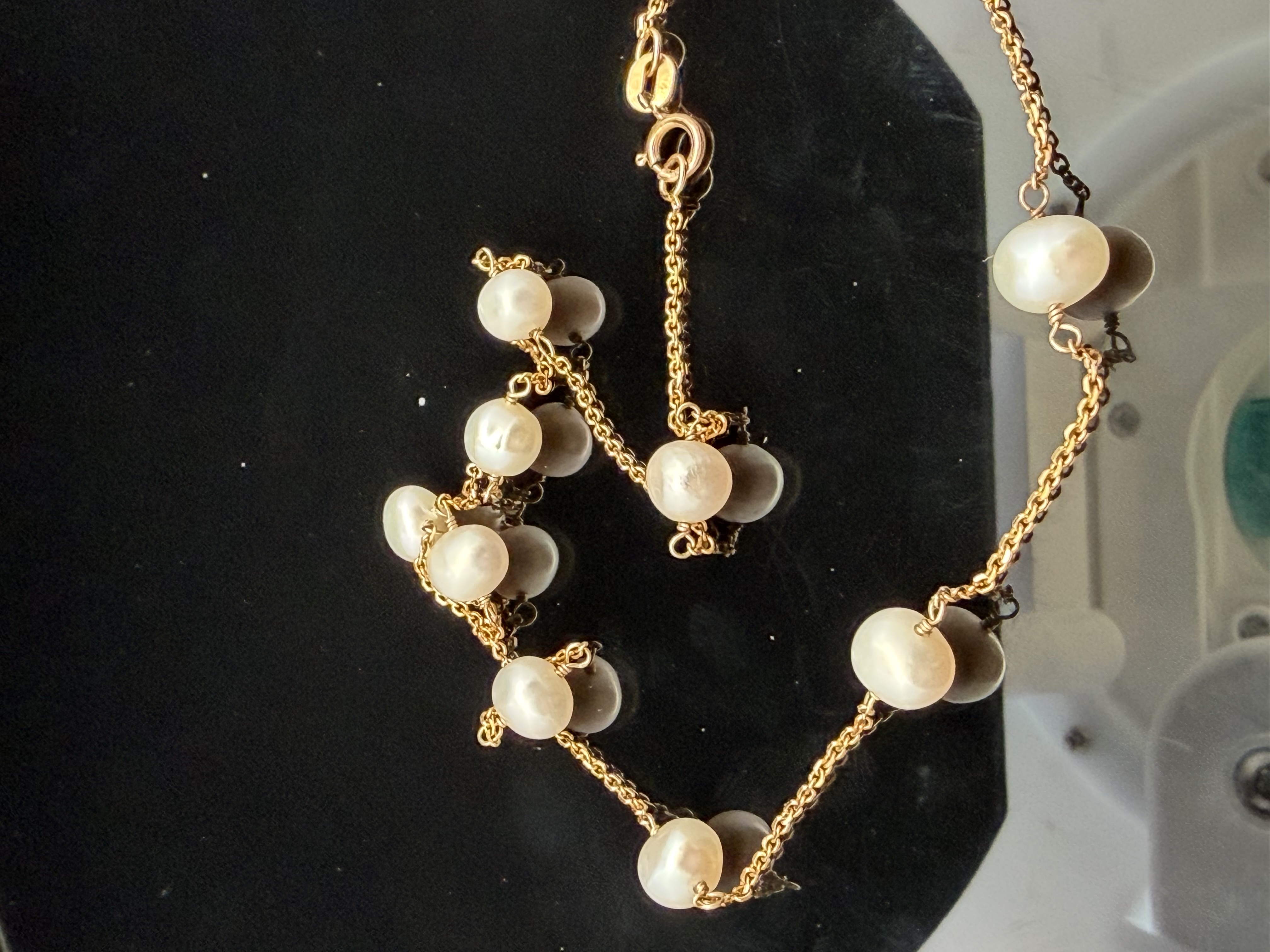 14K Yellow Gold Pearls by the Yard Necklace