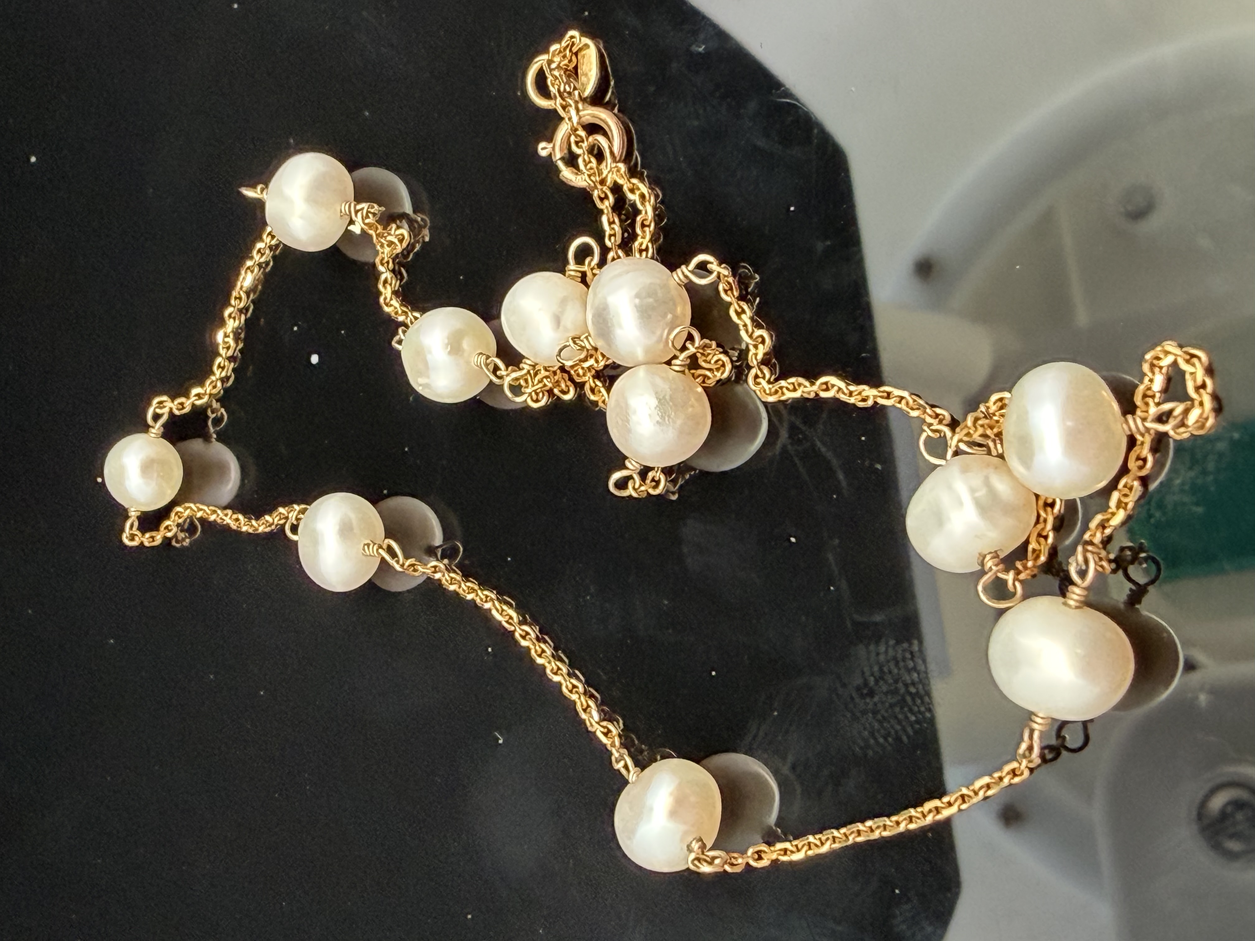 14K Yellow Gold Pearls by the Yard Necklace