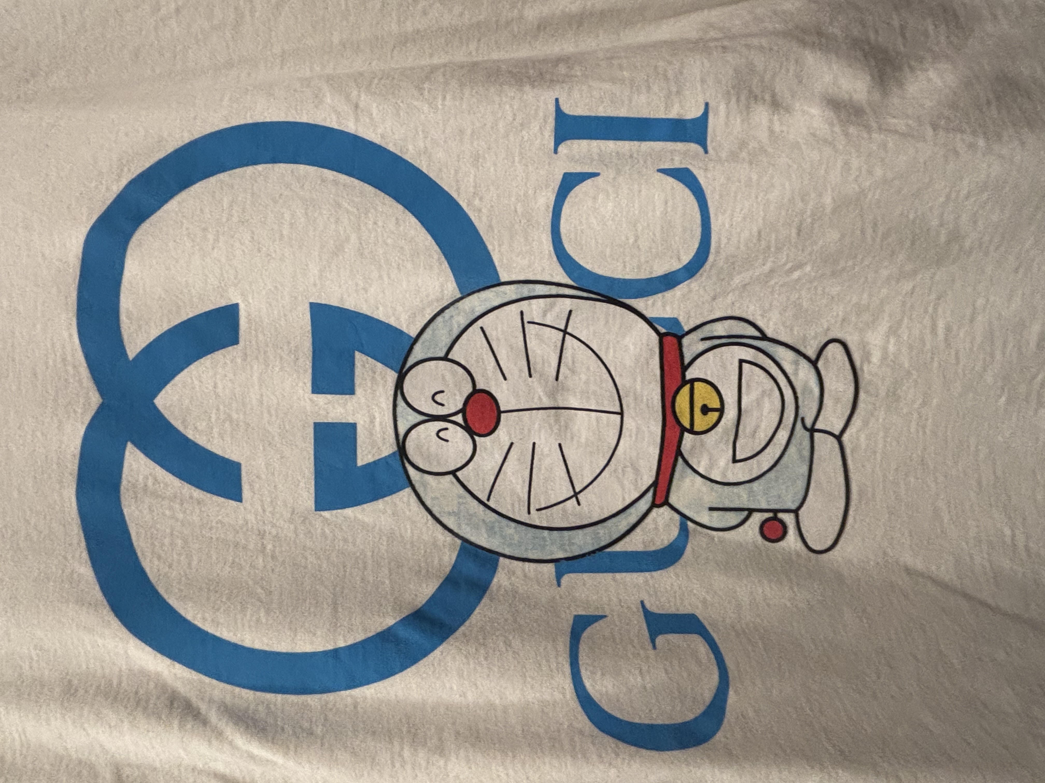 Gucci x Doraemon Collaboration White Cotton Graphic T-Shirt