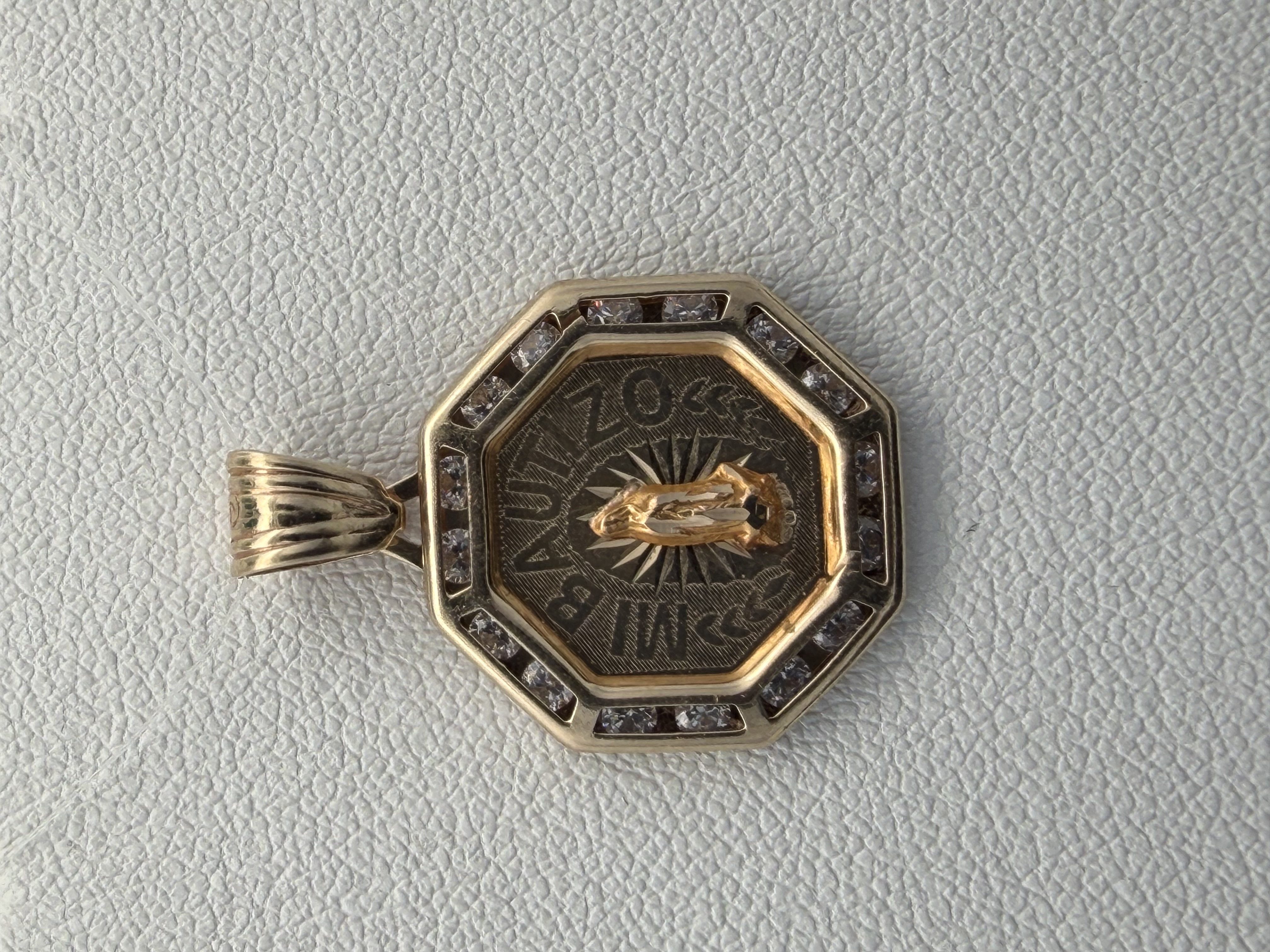 14K Gold Virgin Mary Pendant