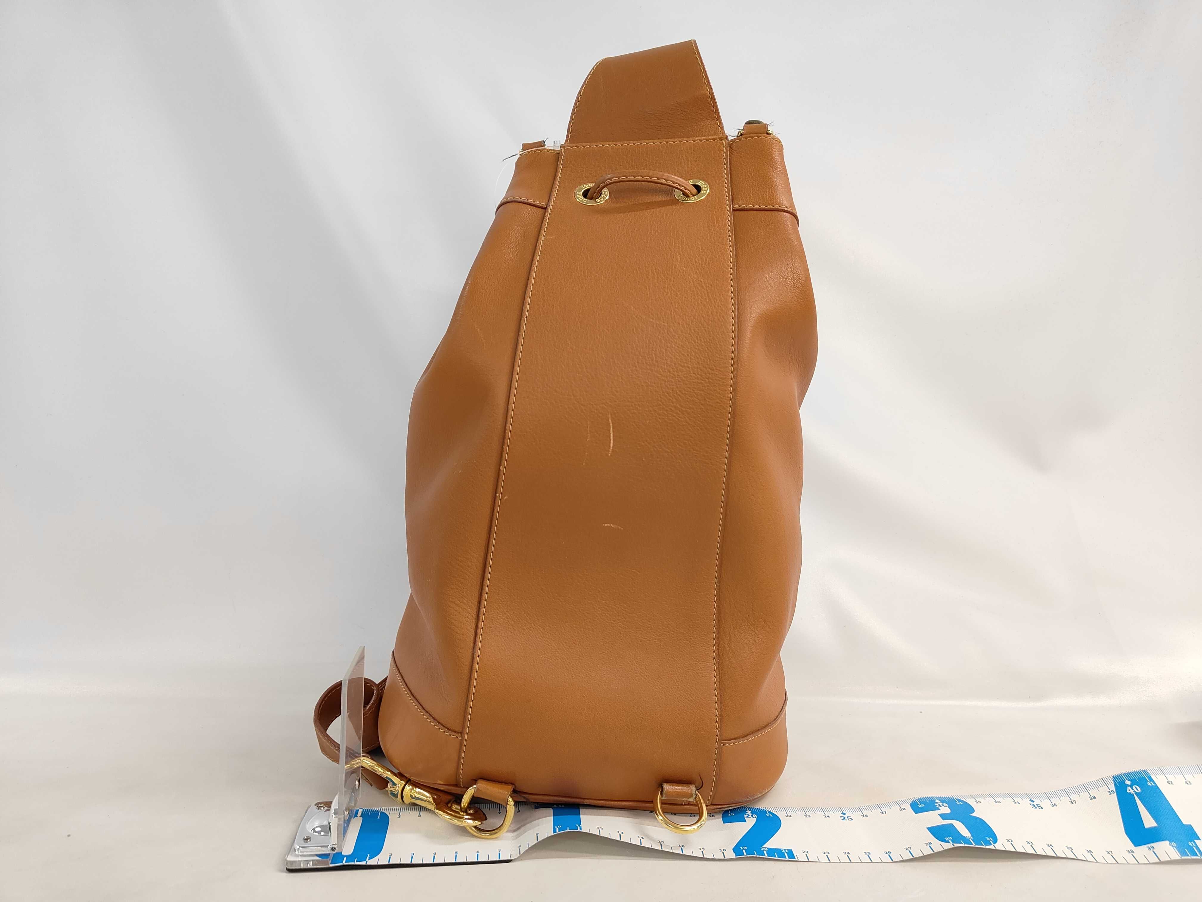Gucci Vintage Bamboo Leather Drawstring Bucket Backpack