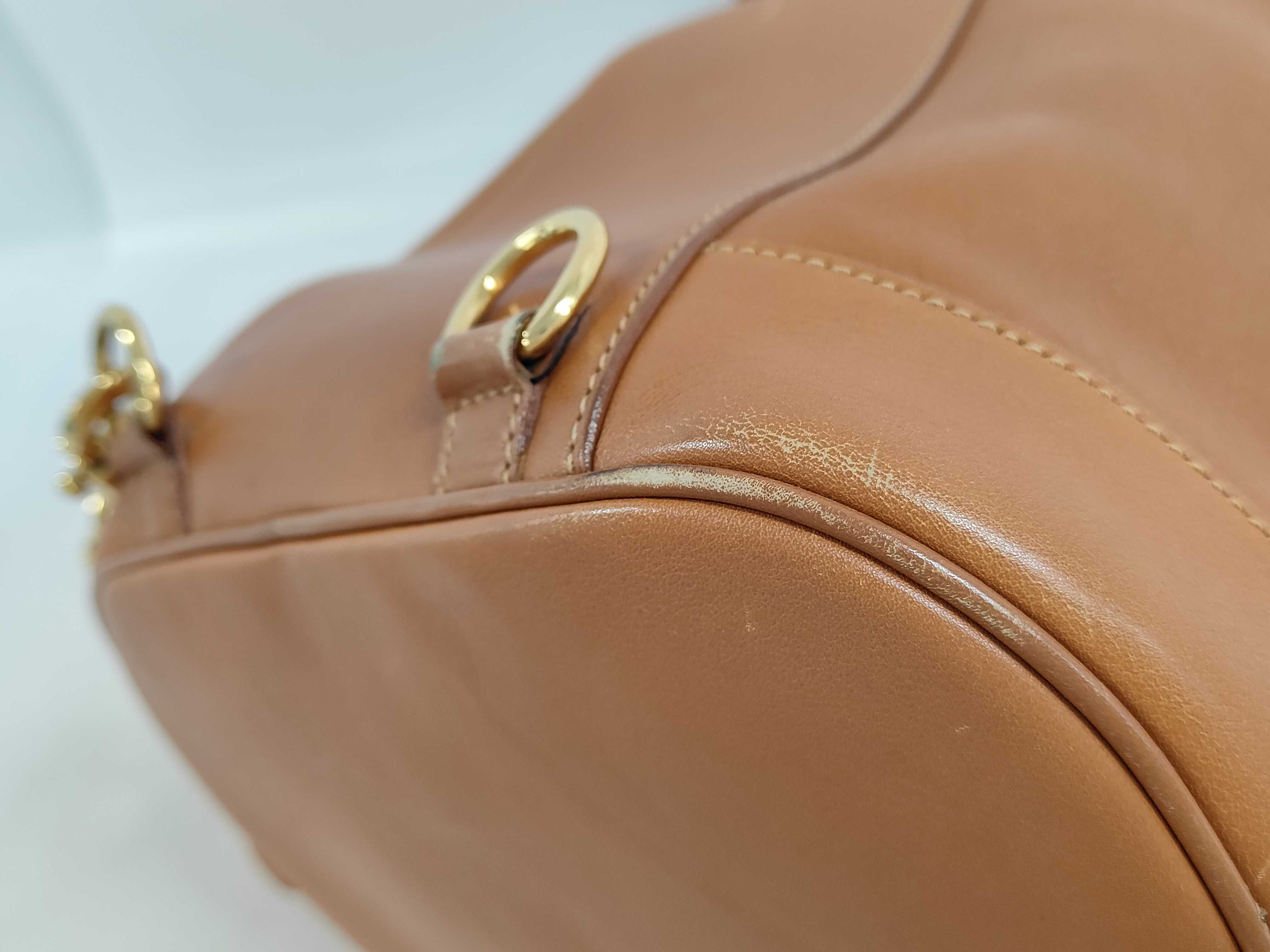 Gucci Vintage Bamboo Leather Drawstring Bucket Backpack