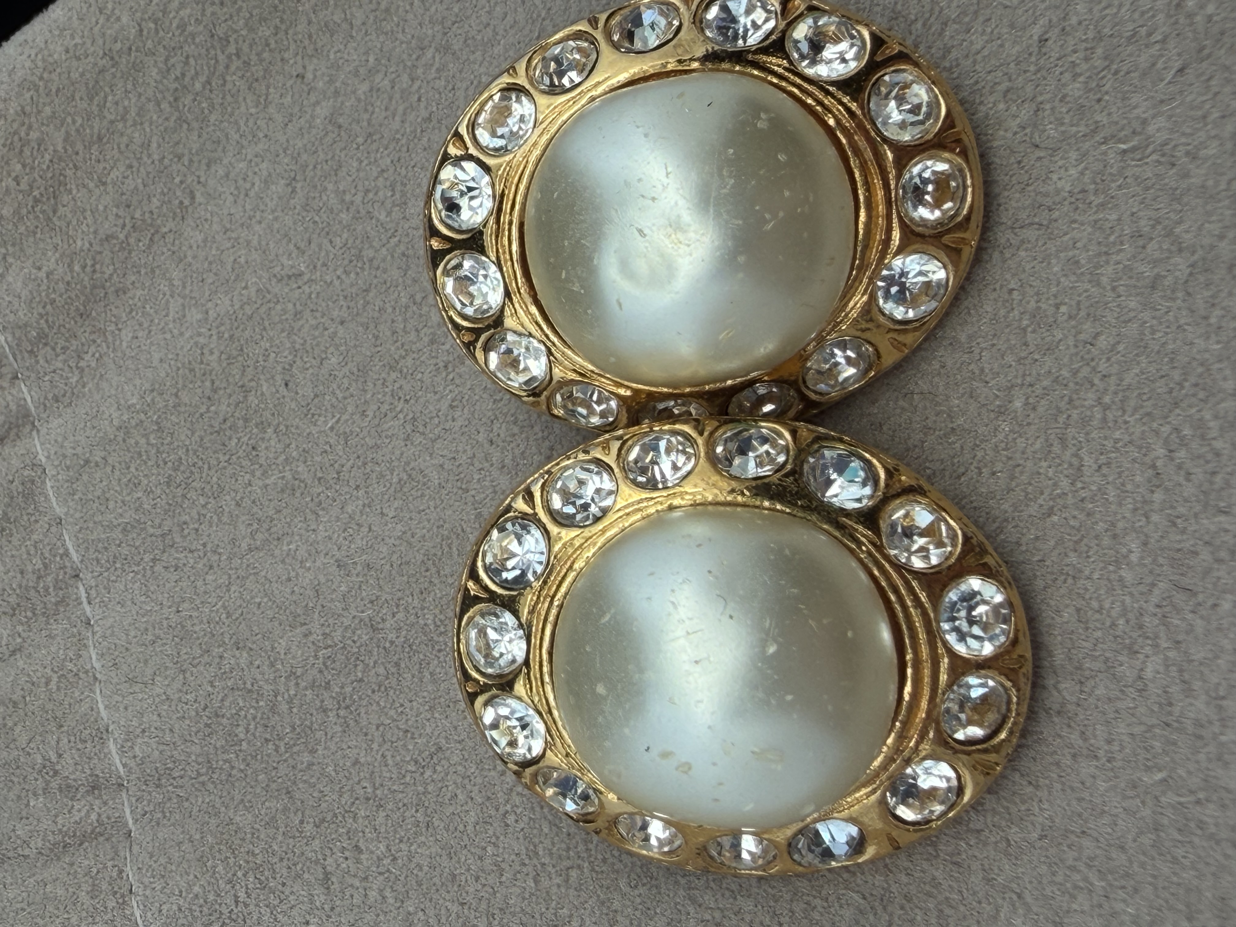 Chanel Pearl and Rhinestone Earrings