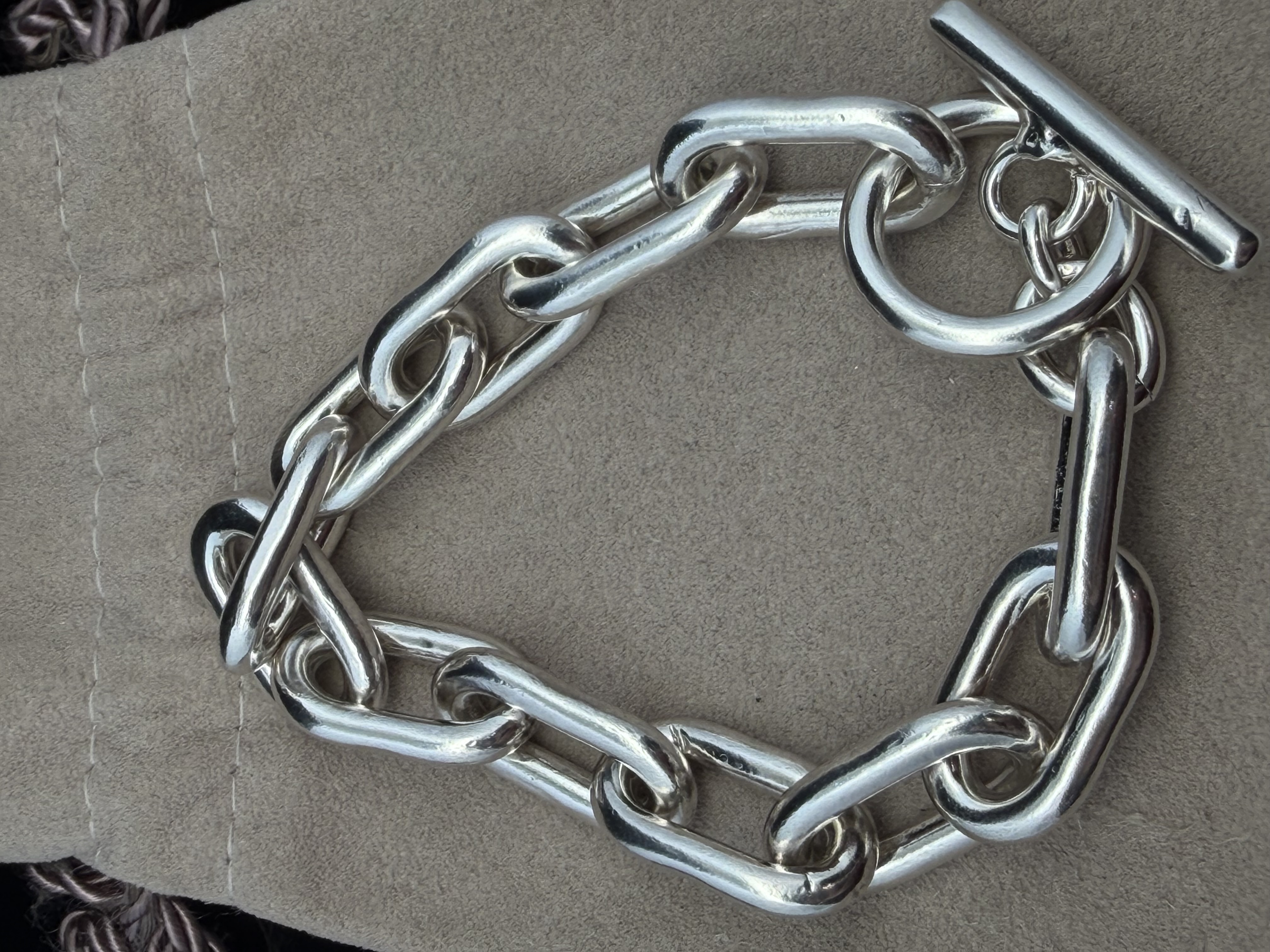 Large Heavy Paper Clip Link Sterling Silver Bracelet