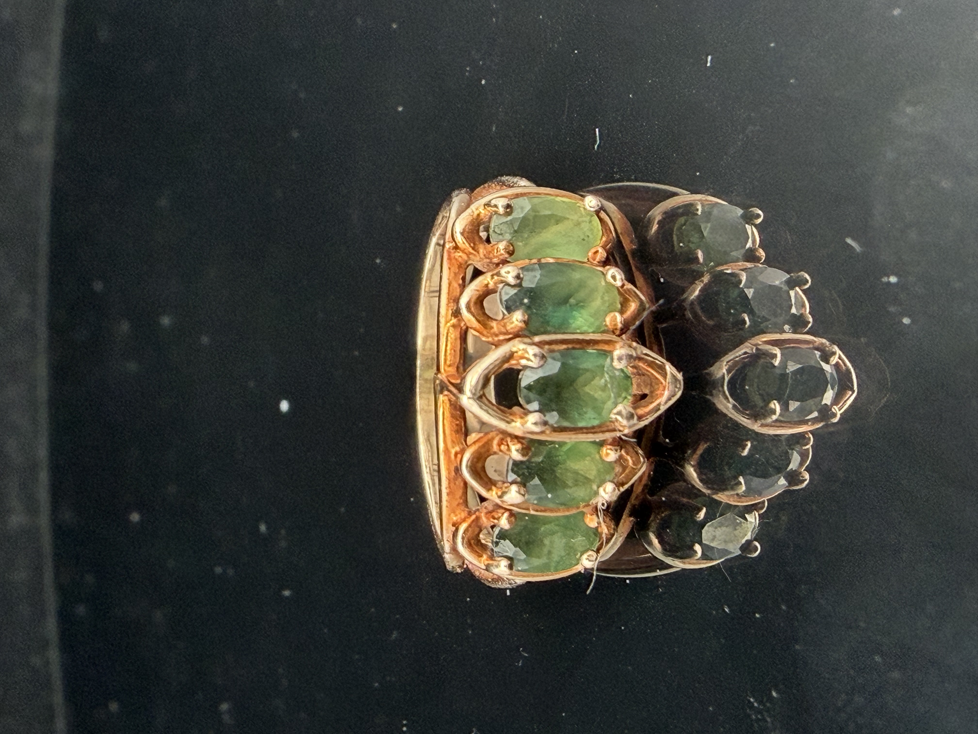 Estate 10K Yellow Gold Natural Emerald Ring