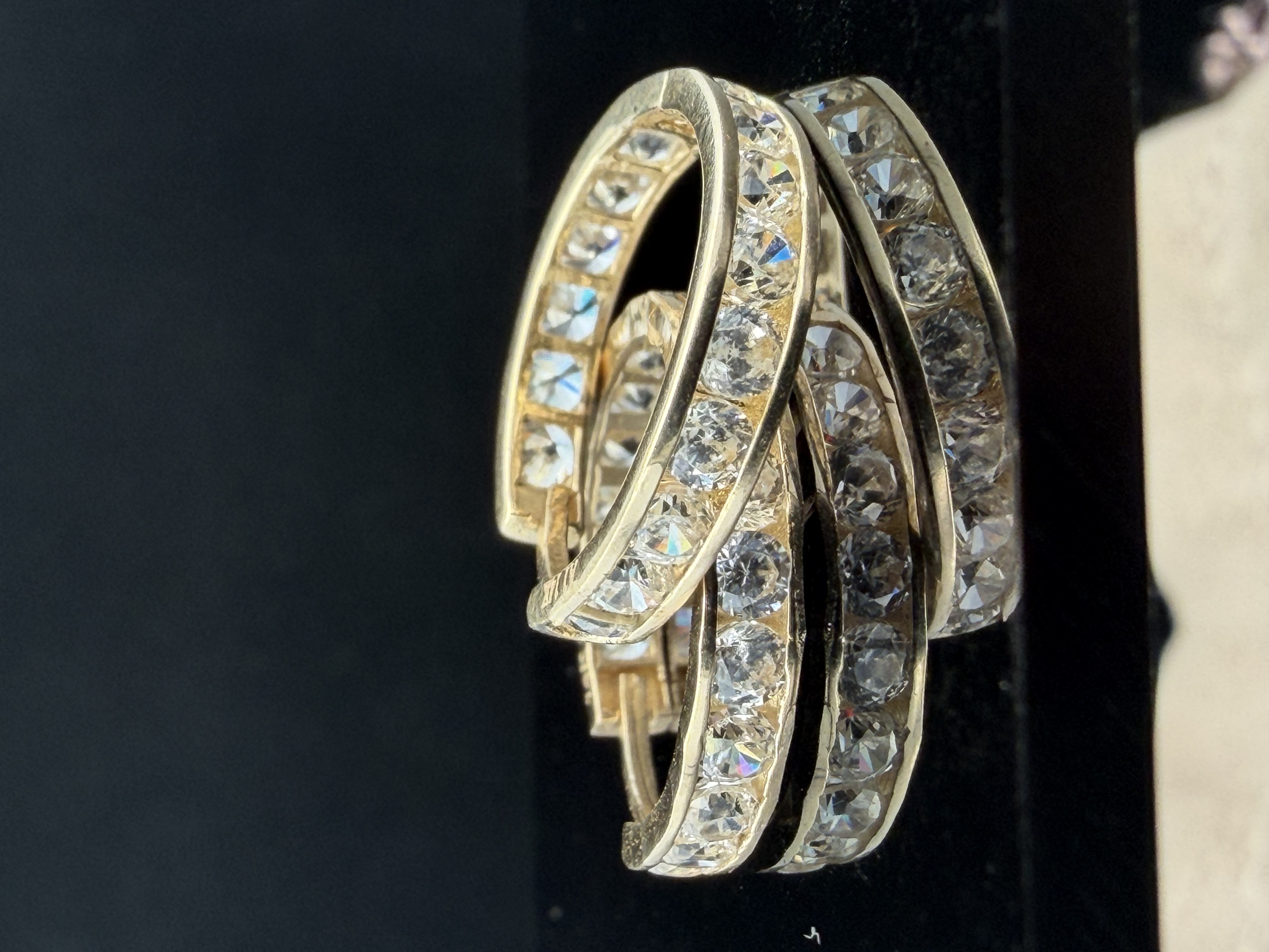 14K Cz Hoop Earrings