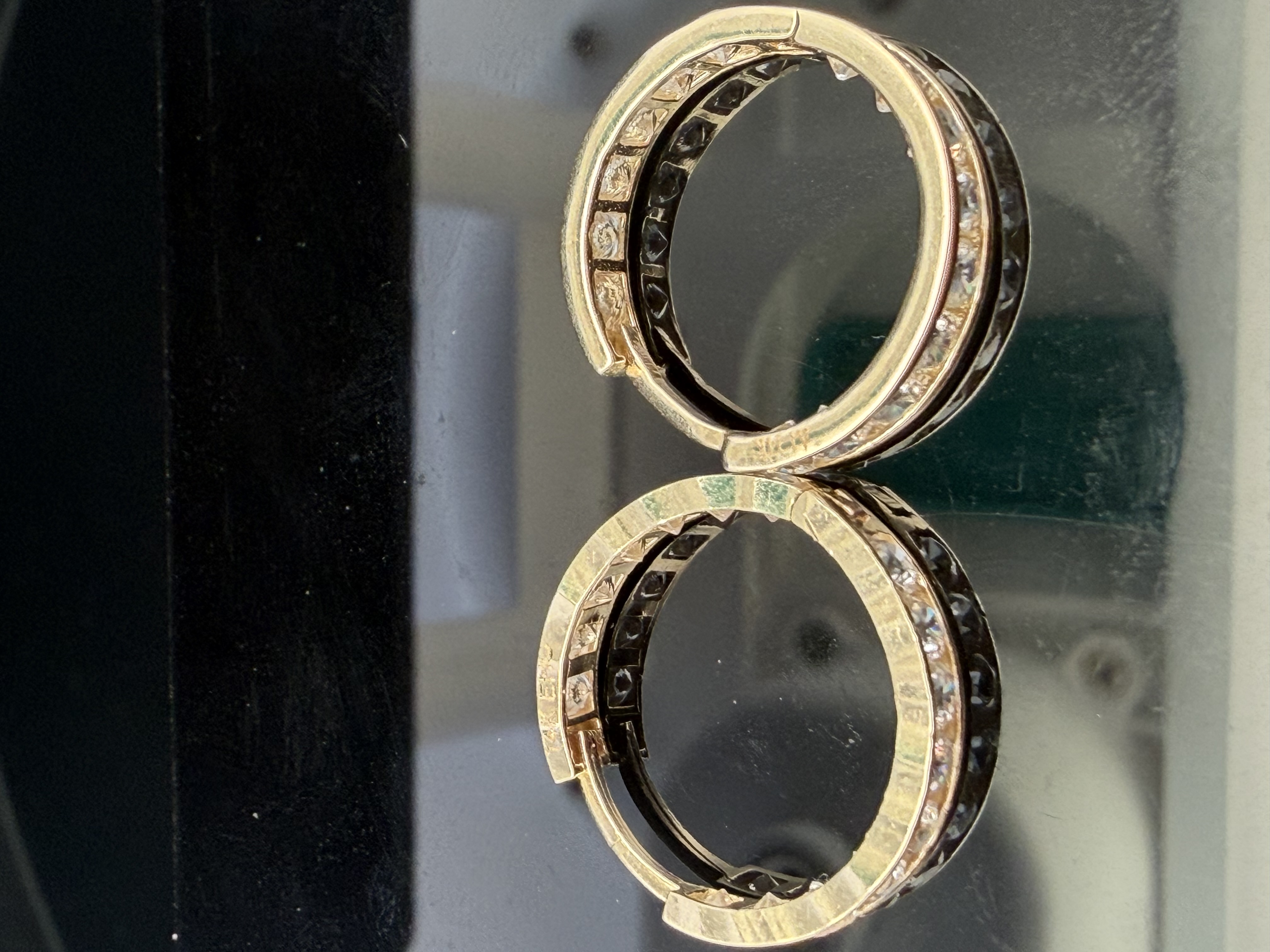 14K Cz Hoop Earrings