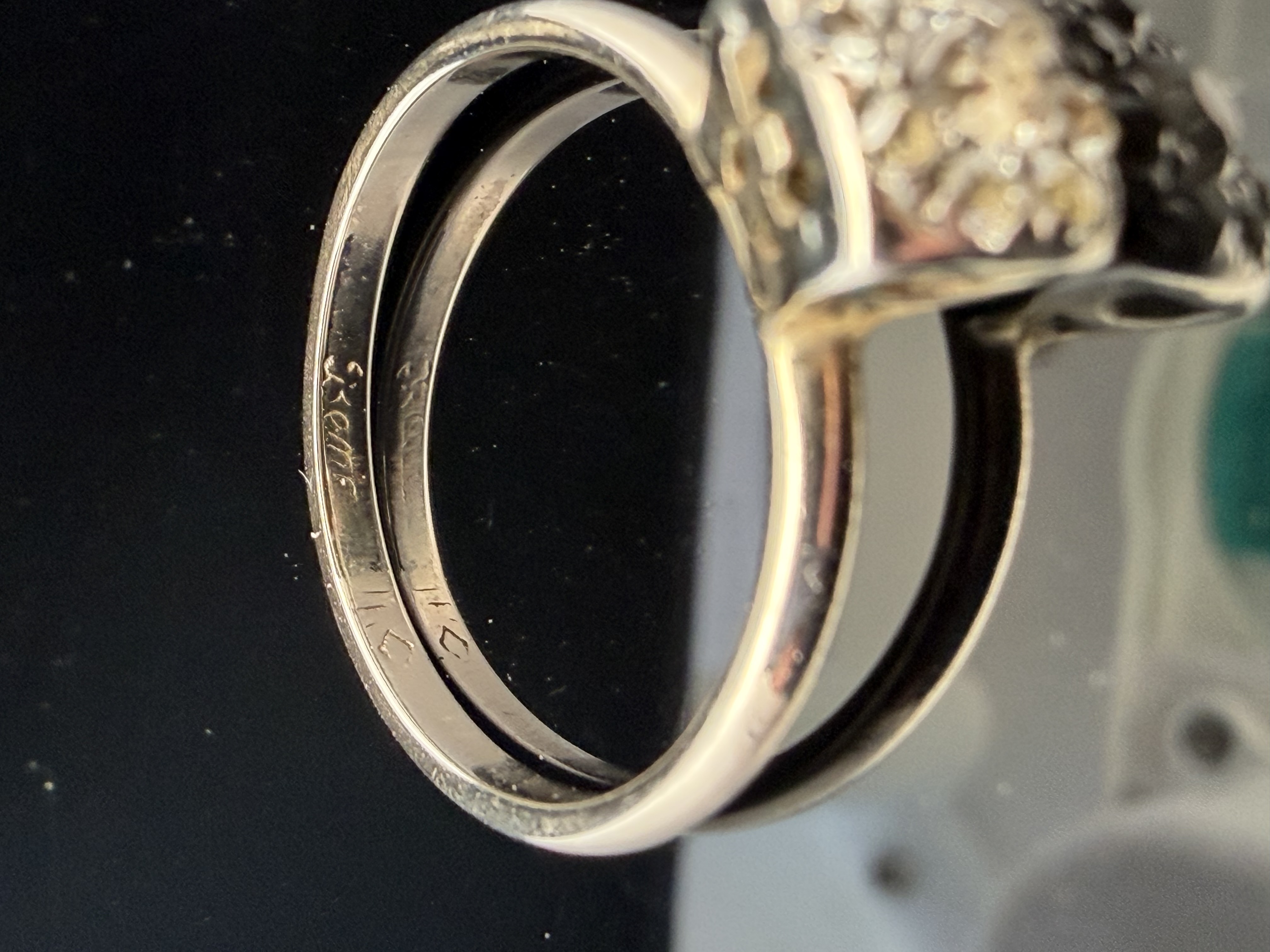 14K White Gold Natural Diamond Ring