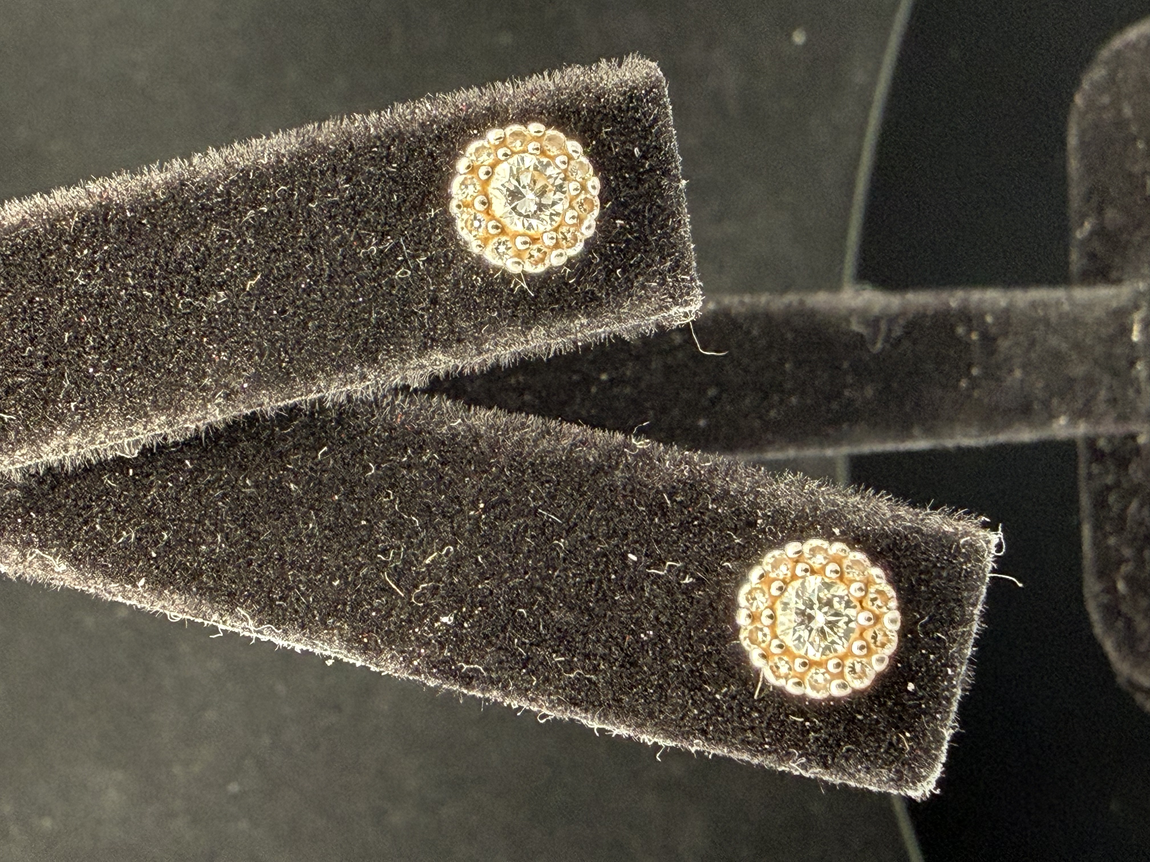 14K White Gold Natural Diamond Earrings