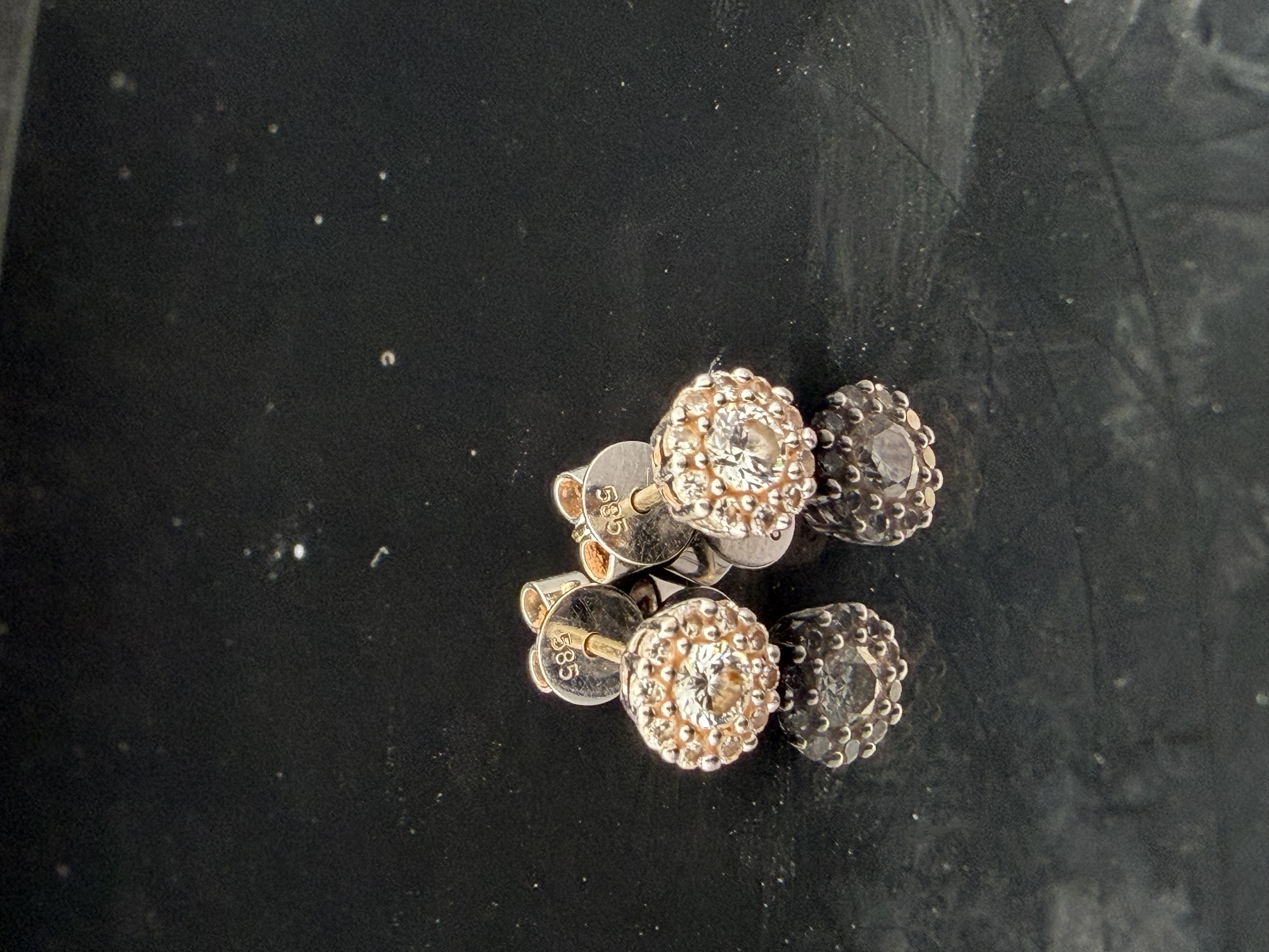 14K White Gold Natural Diamond Earrings