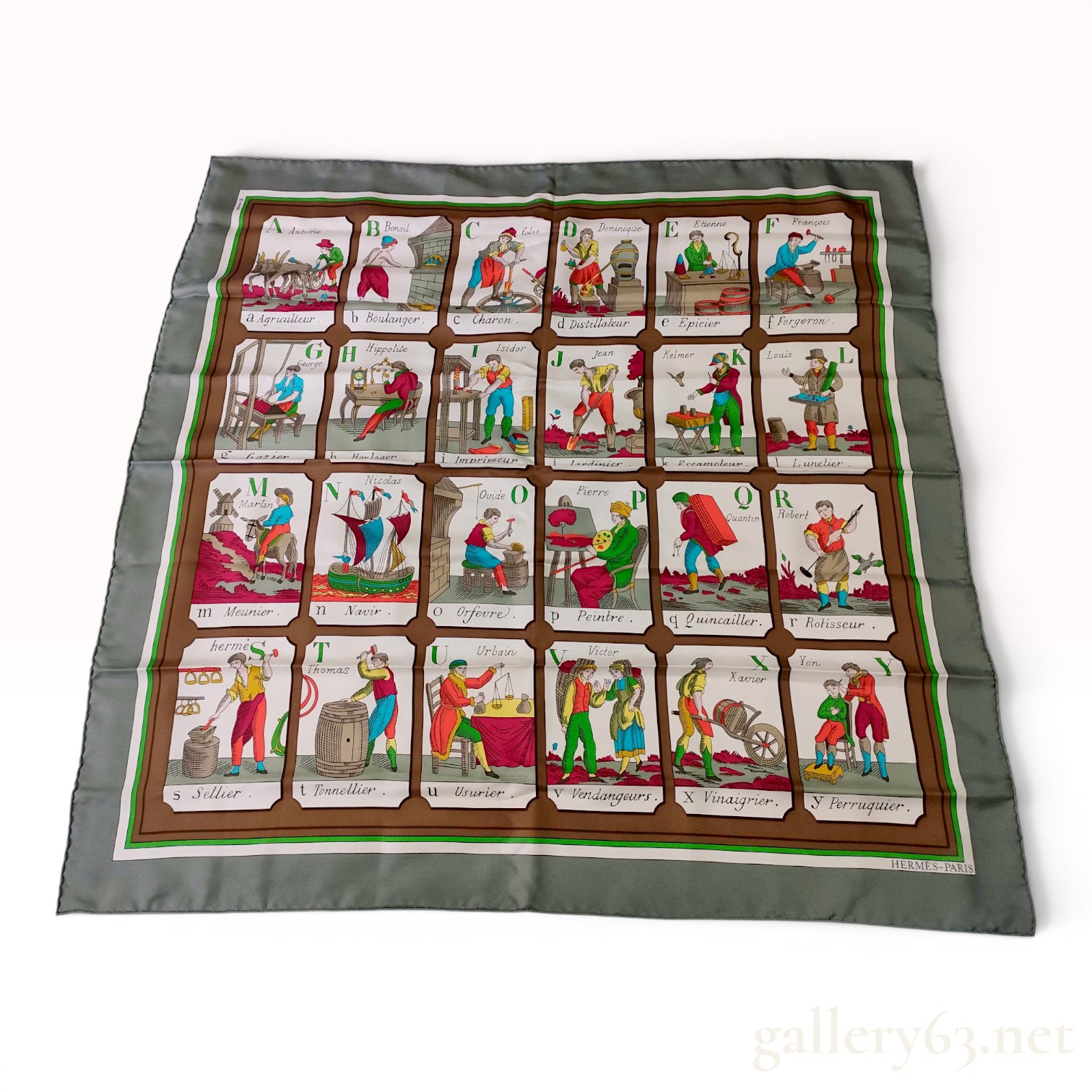 Hermès L'Alphabet des Metiers Silk Scarf