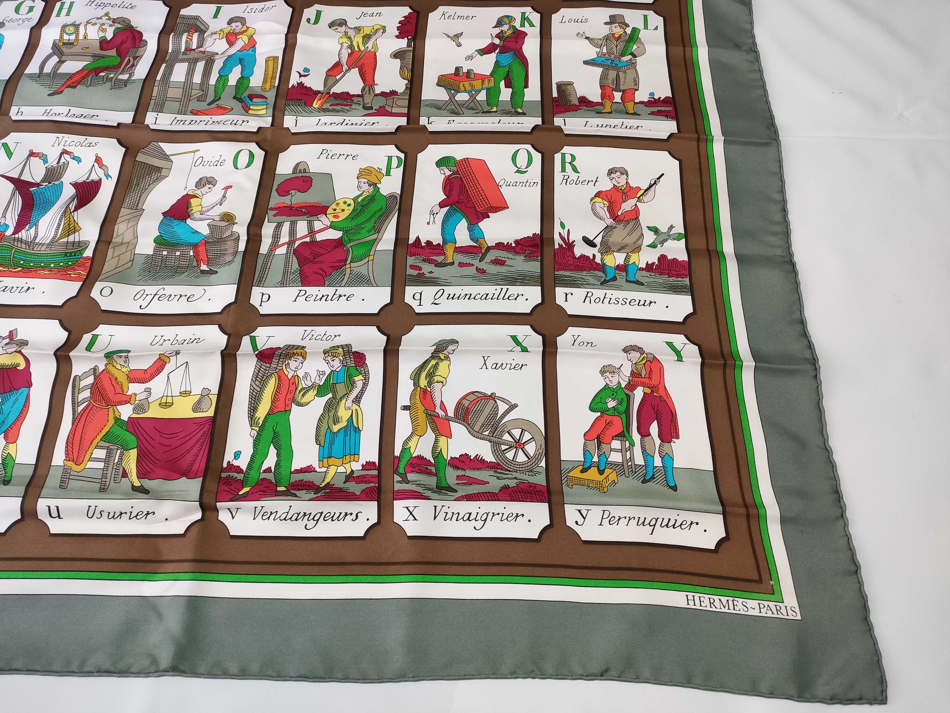 Hermès L'Alphabet des Metiers Silk Scarf