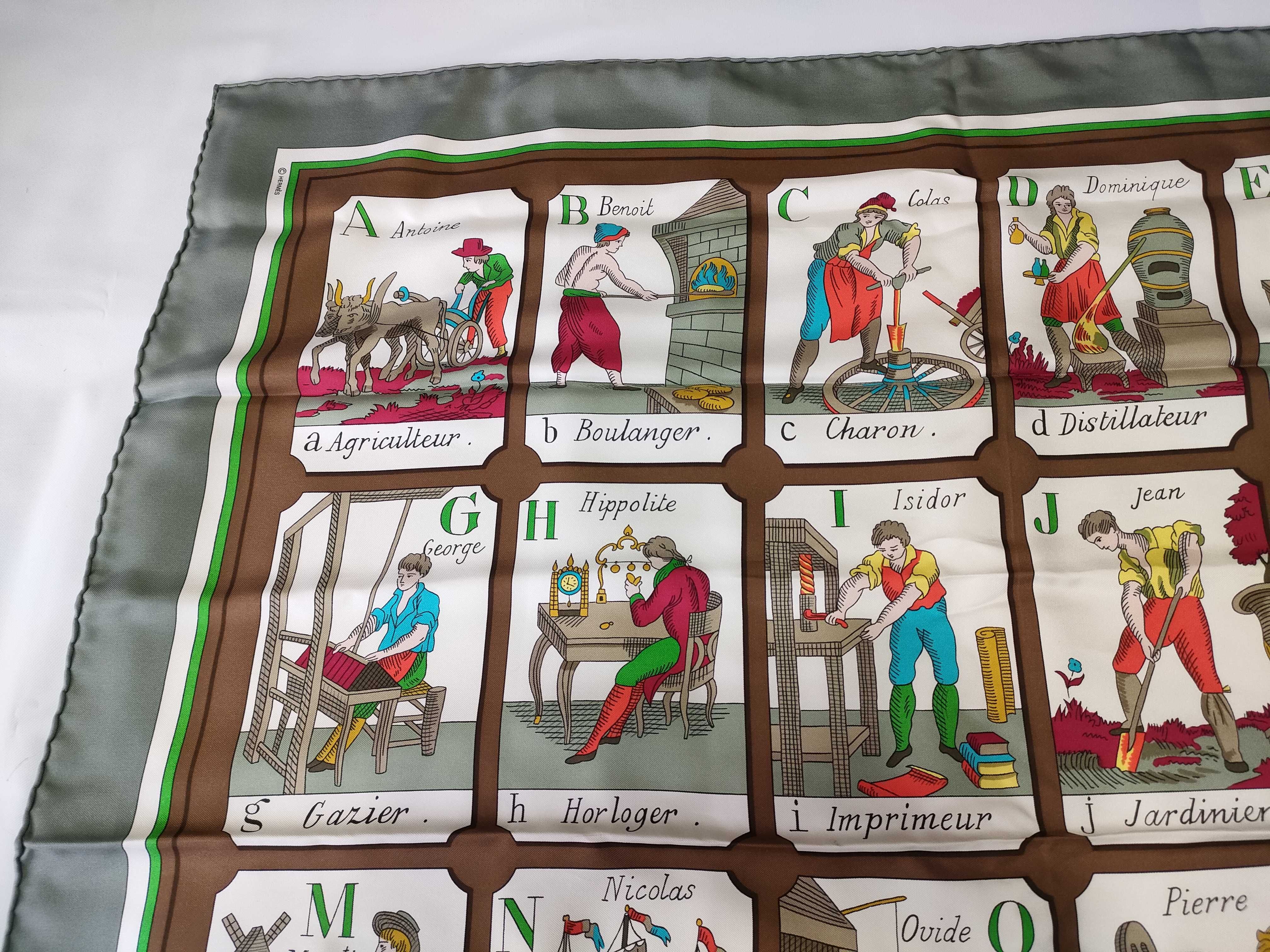 Hermès L'Alphabet des Metiers Silk Scarf