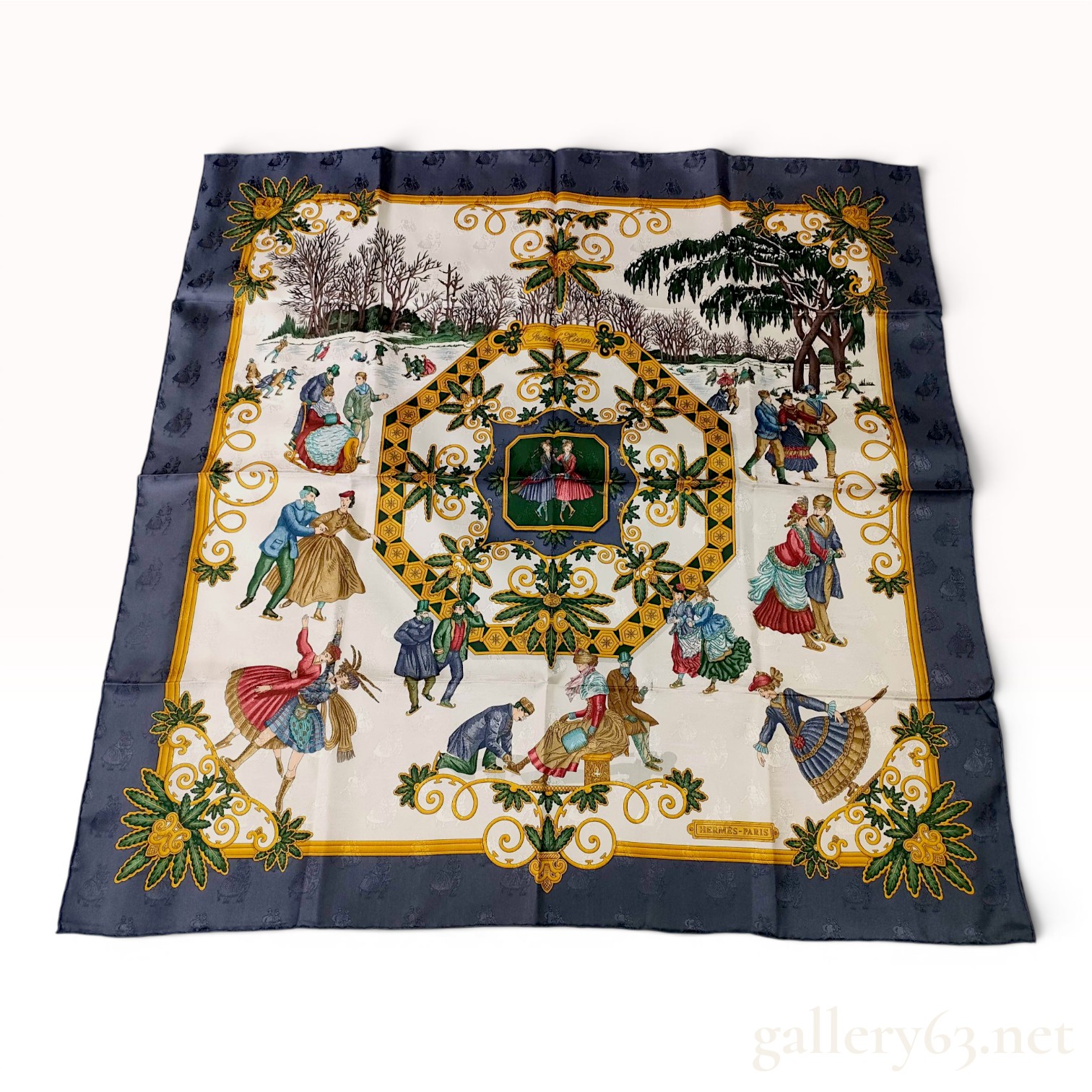 Hermès Joies d'Hiver Silk Jacquard Scarf