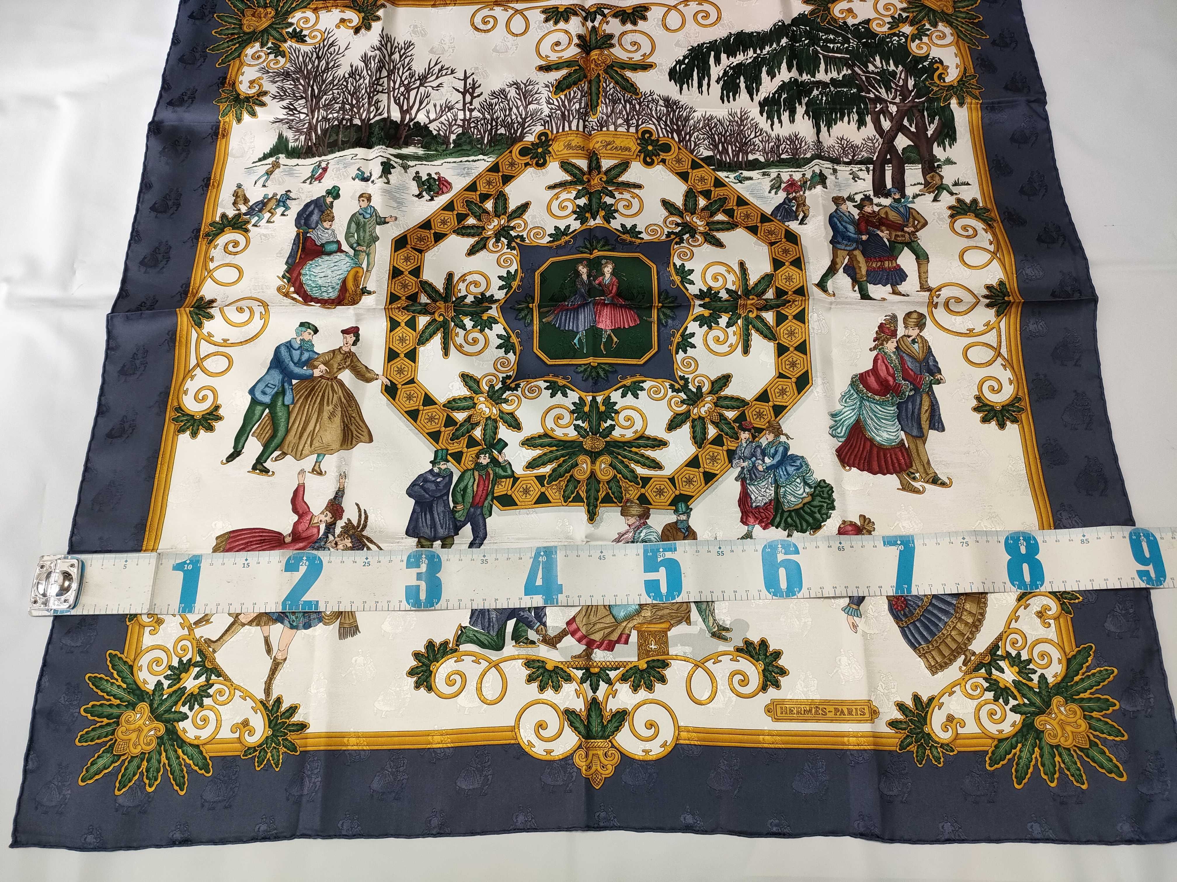 Hermès Joies d'Hiver Silk Jacquard Scarf