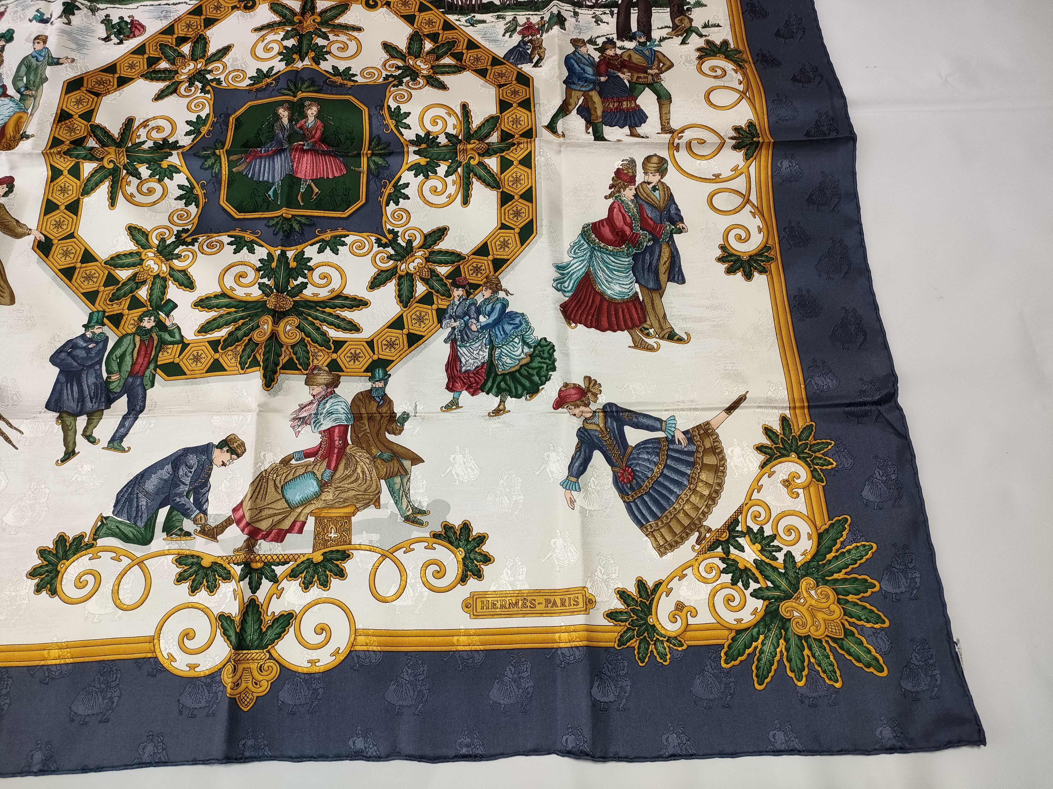 Hermès Joies d'Hiver Silk Jacquard Scarf