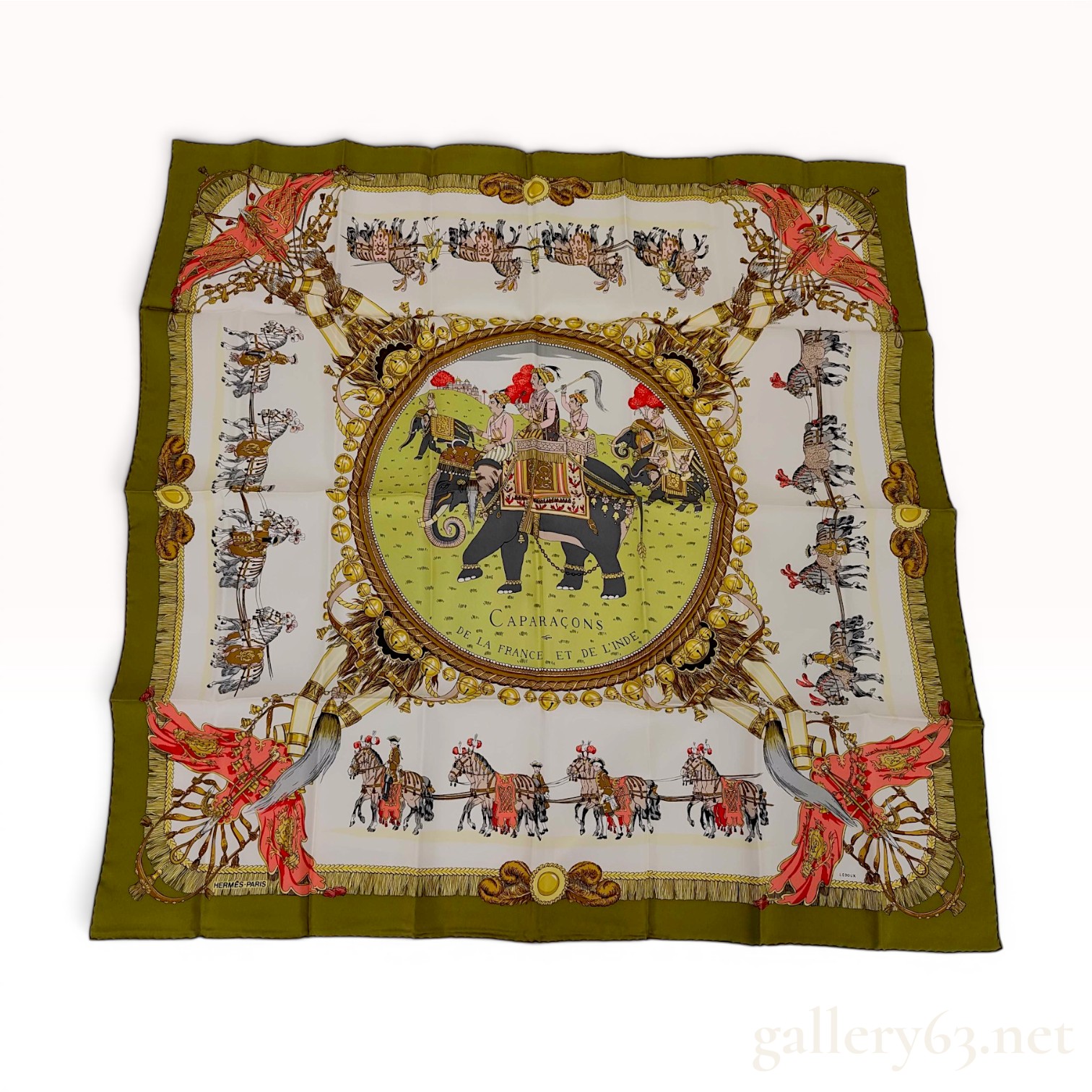 Hermès Caparaçons de la France et de l'Inde Silk Scarf