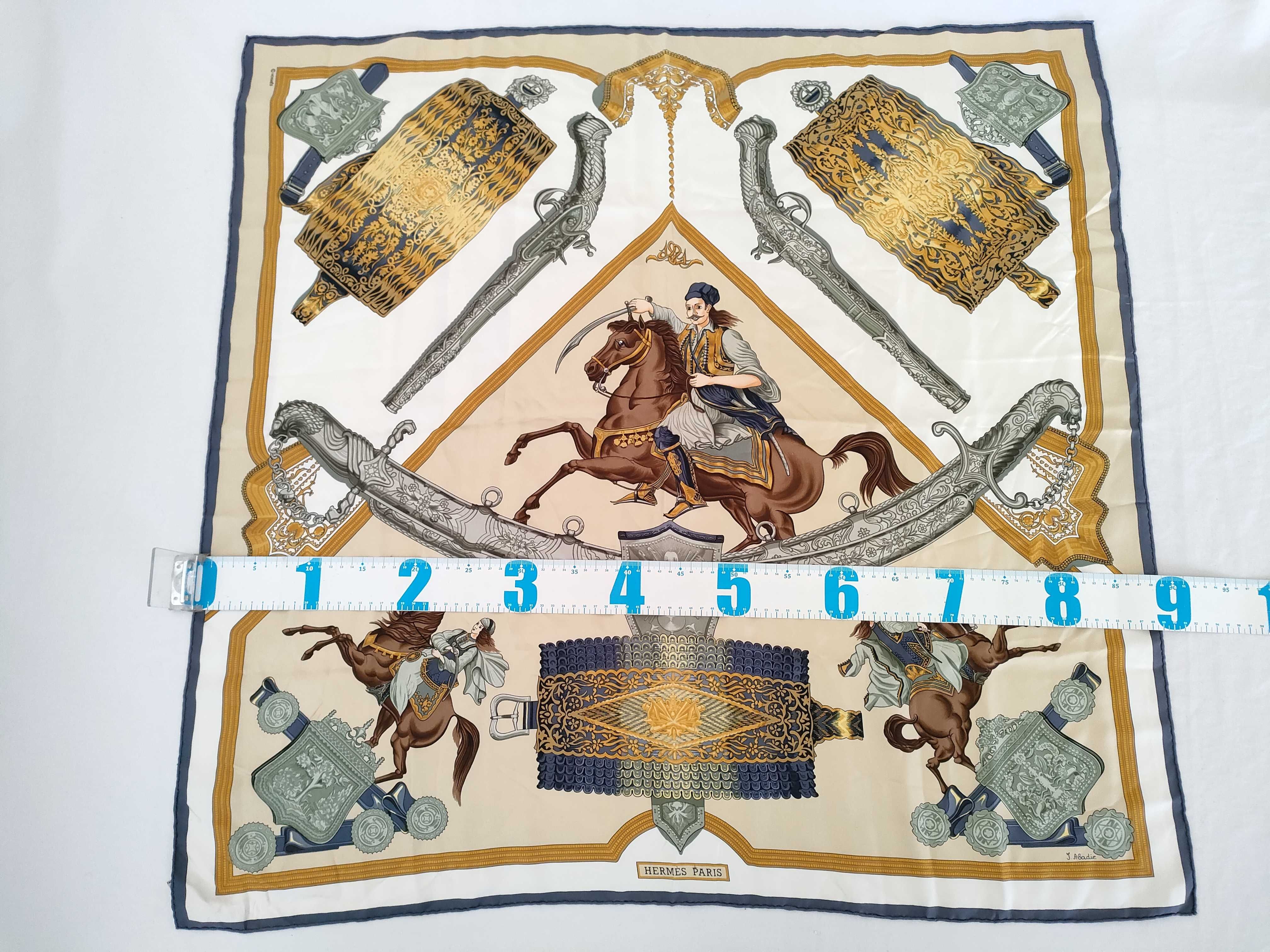 Hermès Jean Abadie Silk Carré Scarf in 1821 Pattern