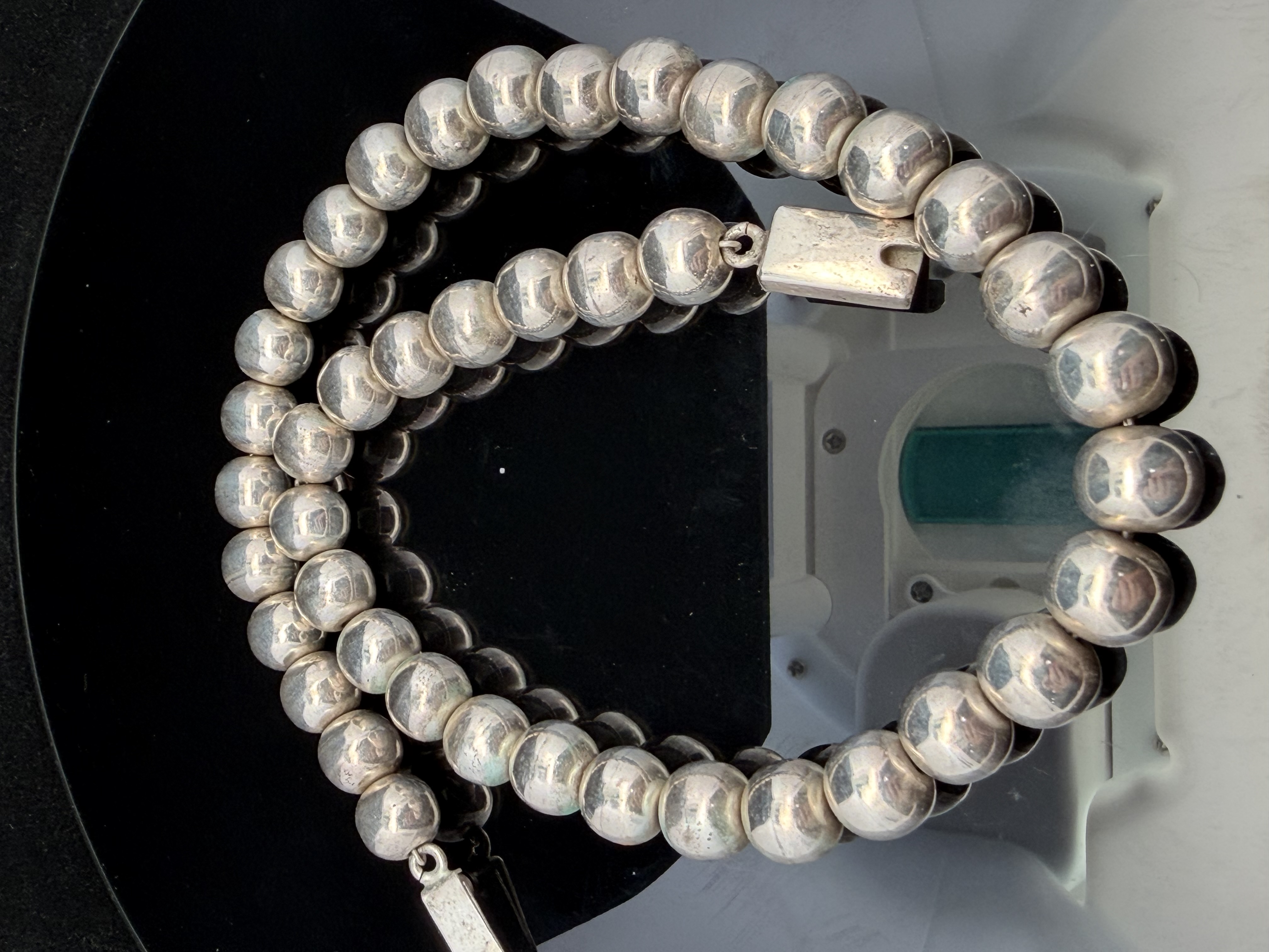 Mexican Taxco Sterling Silver Beaded Necklace