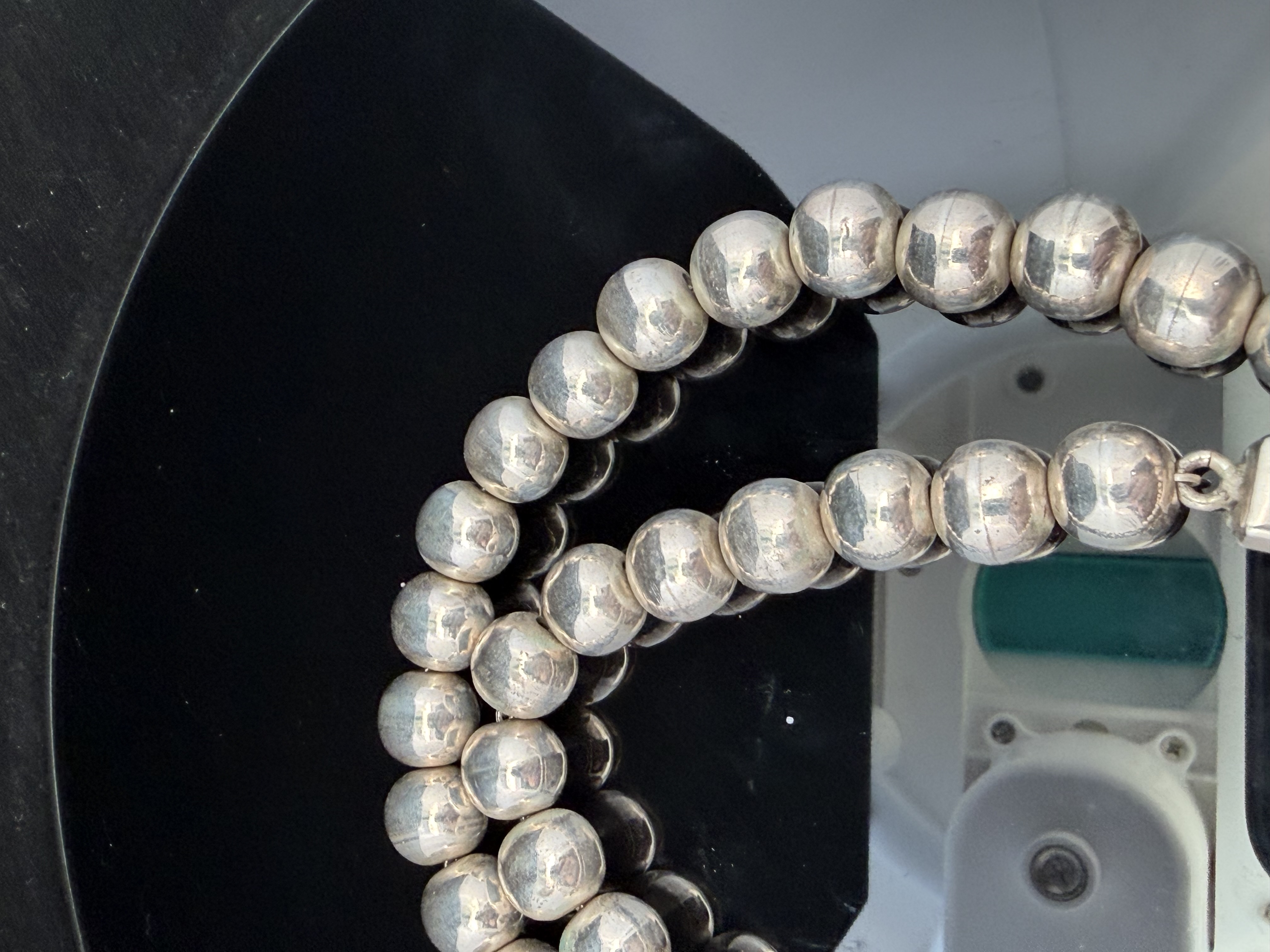 Mexican Taxco Sterling Silver Beaded Necklace