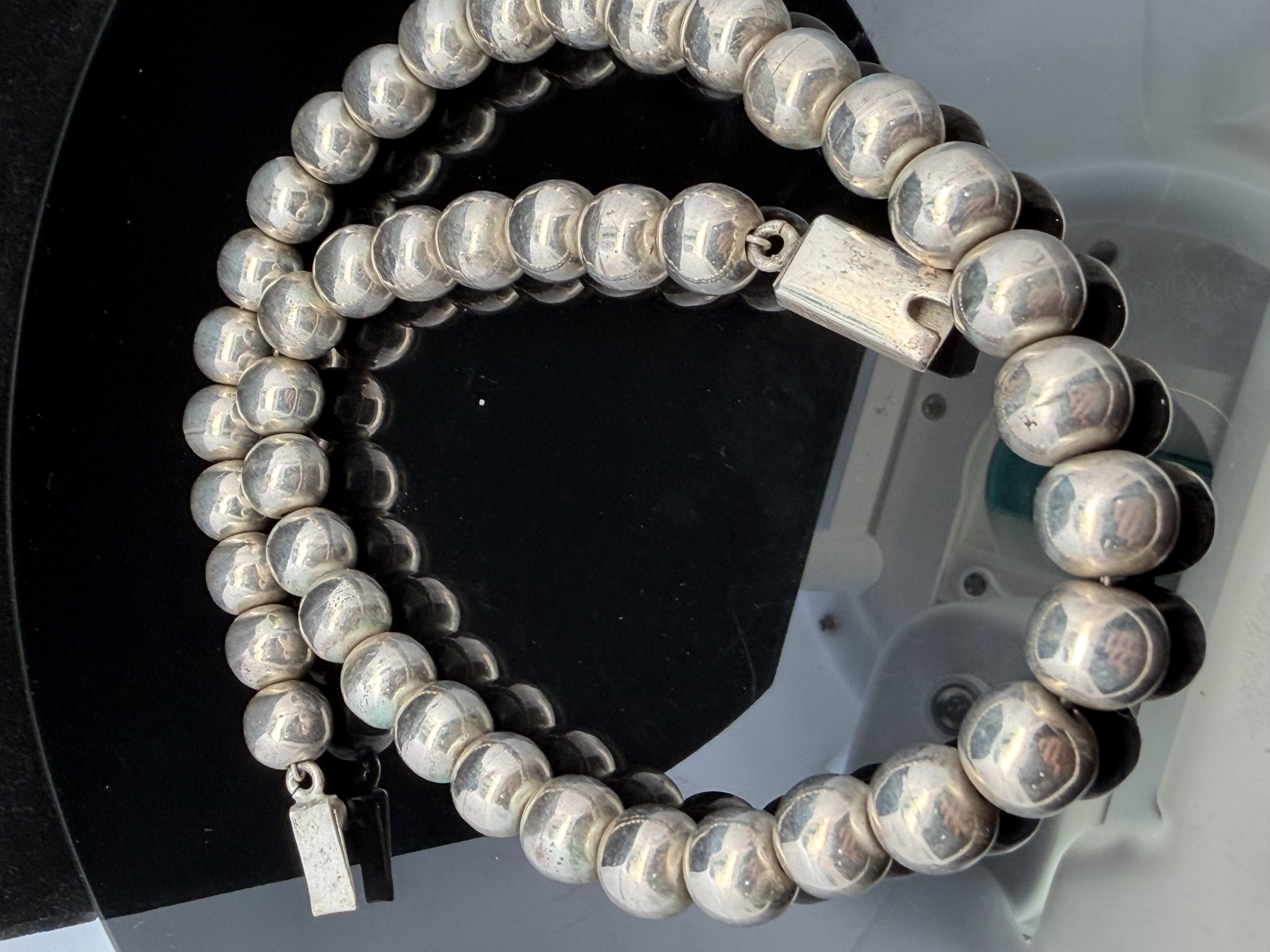 Mexican Taxco Sterling Silver Beaded Necklace