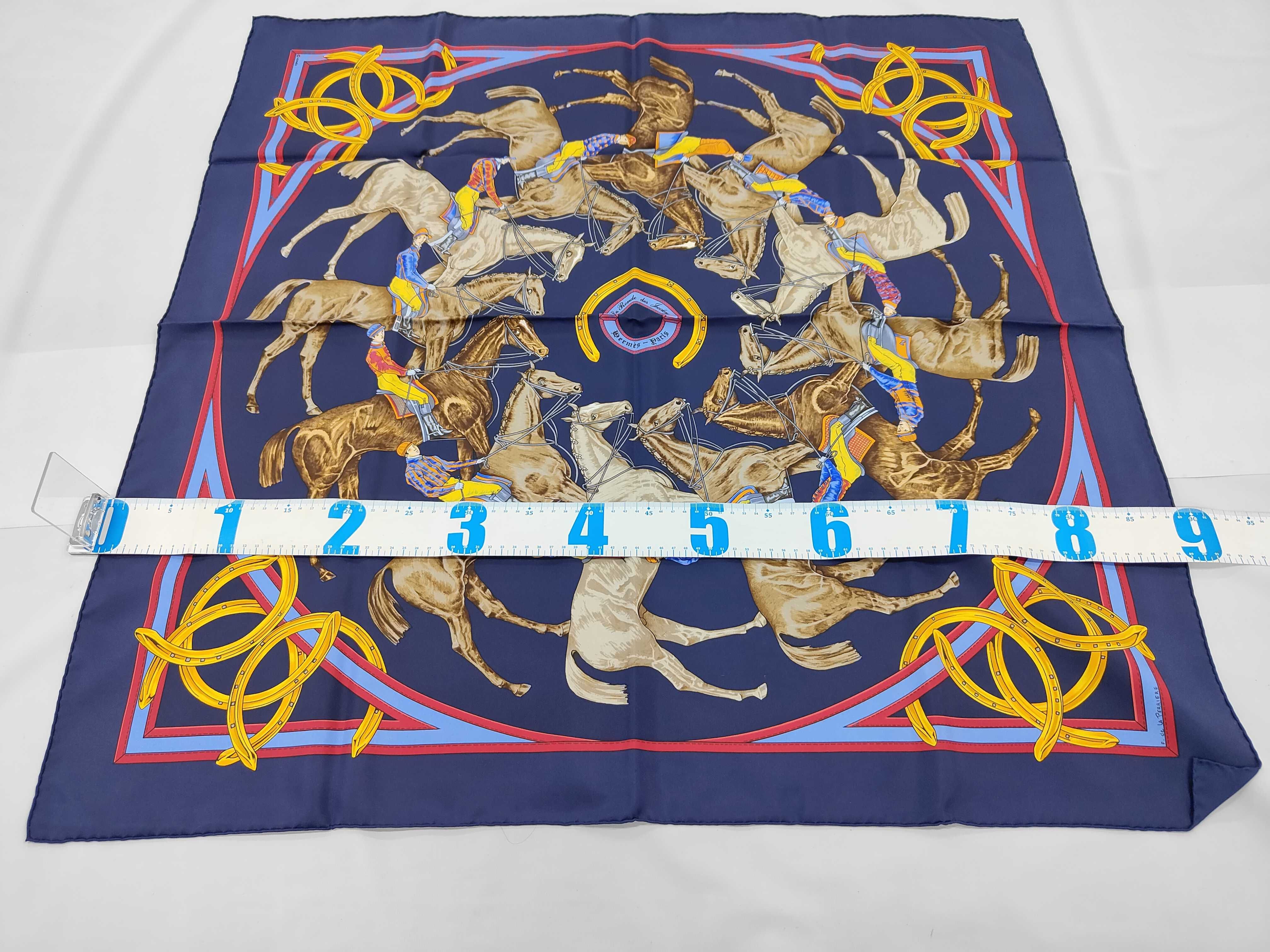 Hermès La Ronde des Jockeys 90 cm Silk Scarf with Original Box
