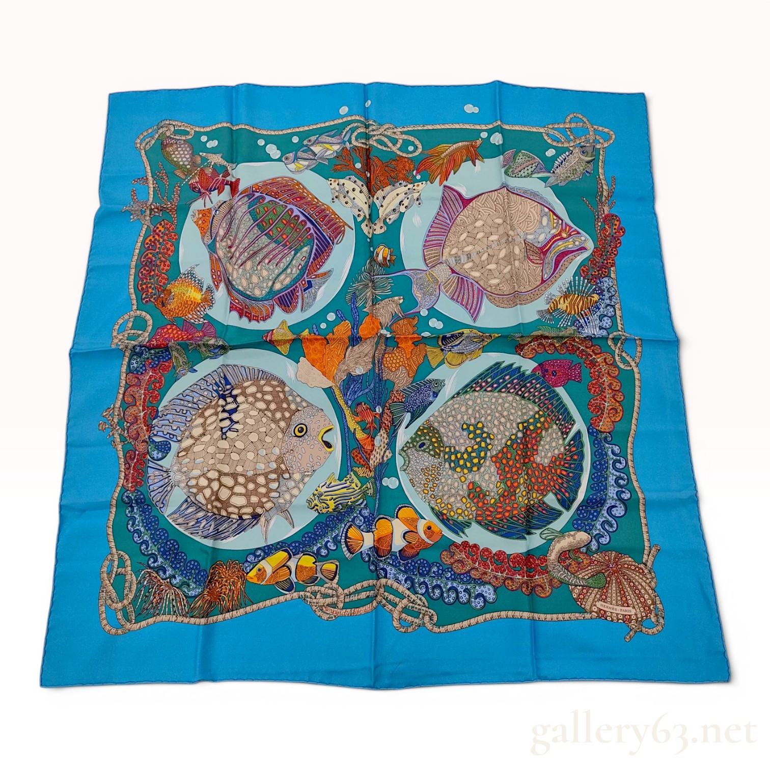 Hermès Silk Scarf in Grands Fonds Pattern by Annie Faivre