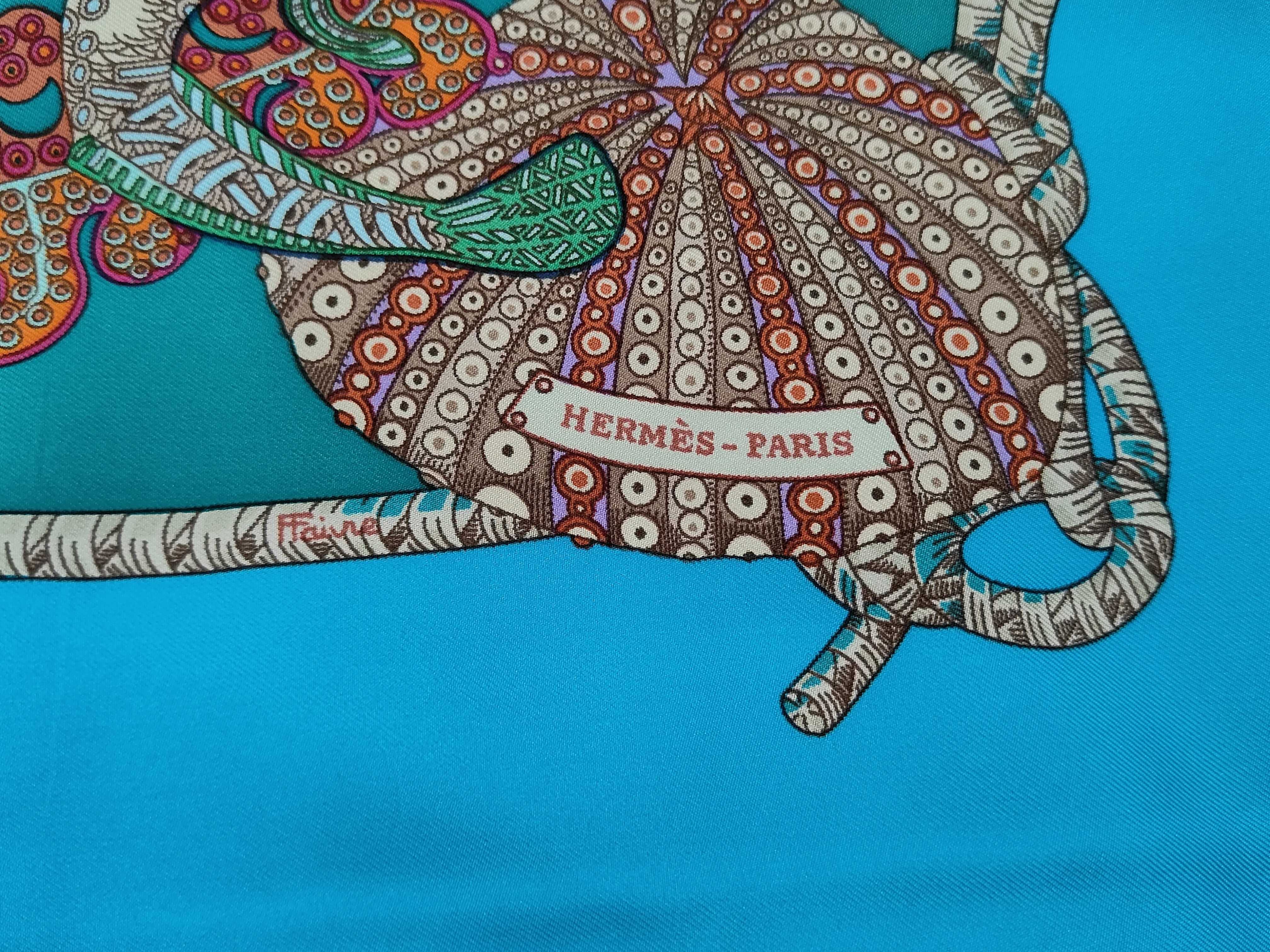 Hermès Silk Scarf in Grands Fonds Pattern by Annie Faivre