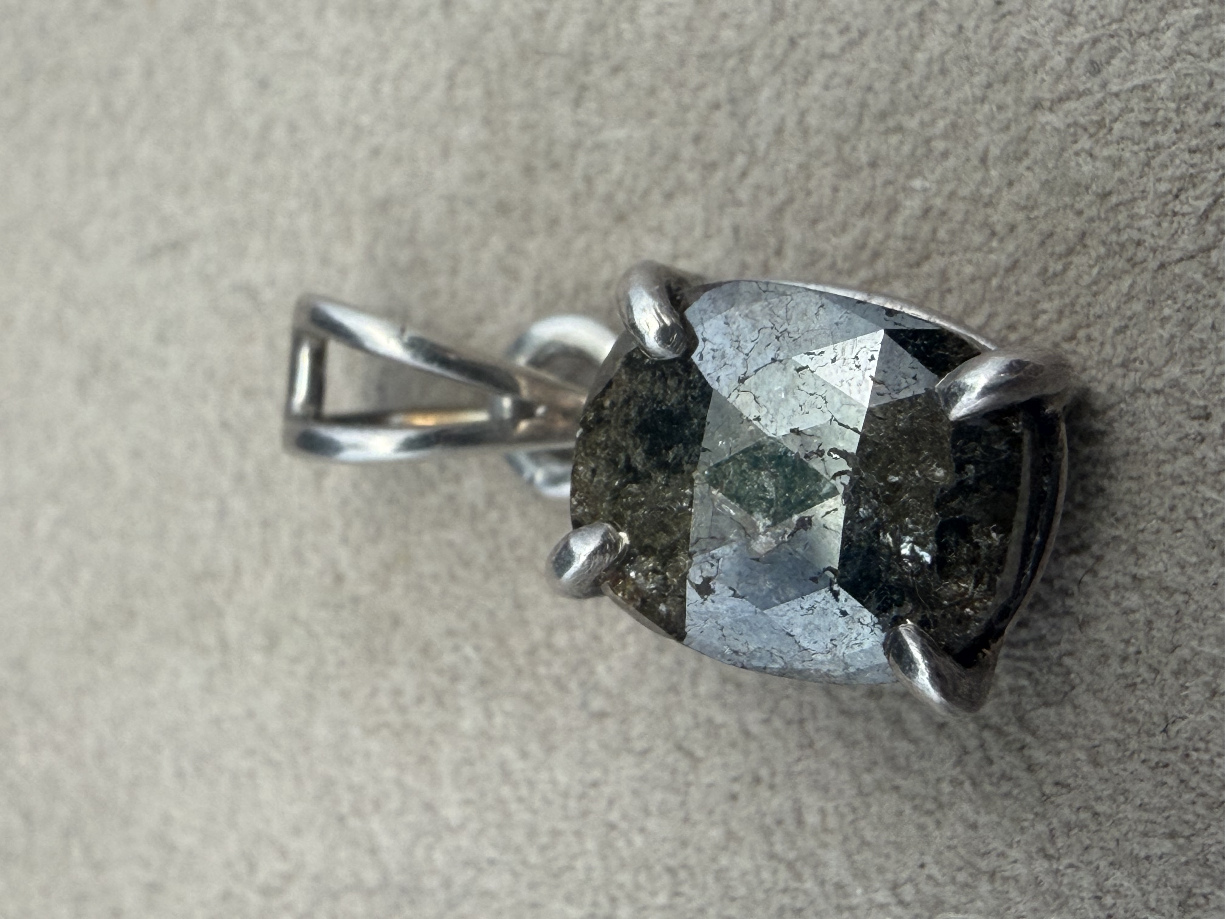 Salt and Pepper Diamond Pendant