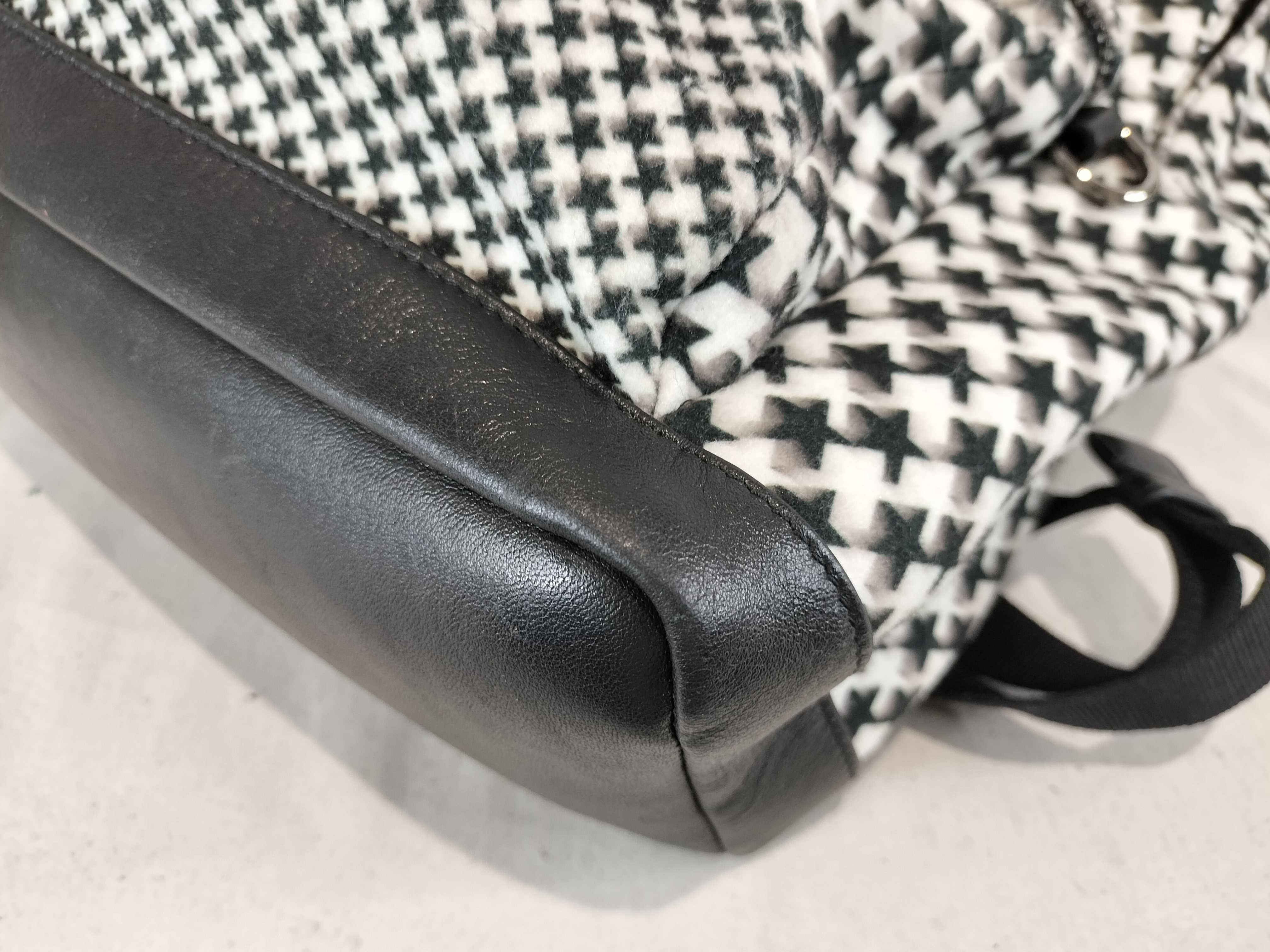 Jimmy Choo Wilmer Star Houndstooth Patterned Textile and Leather Backpack
