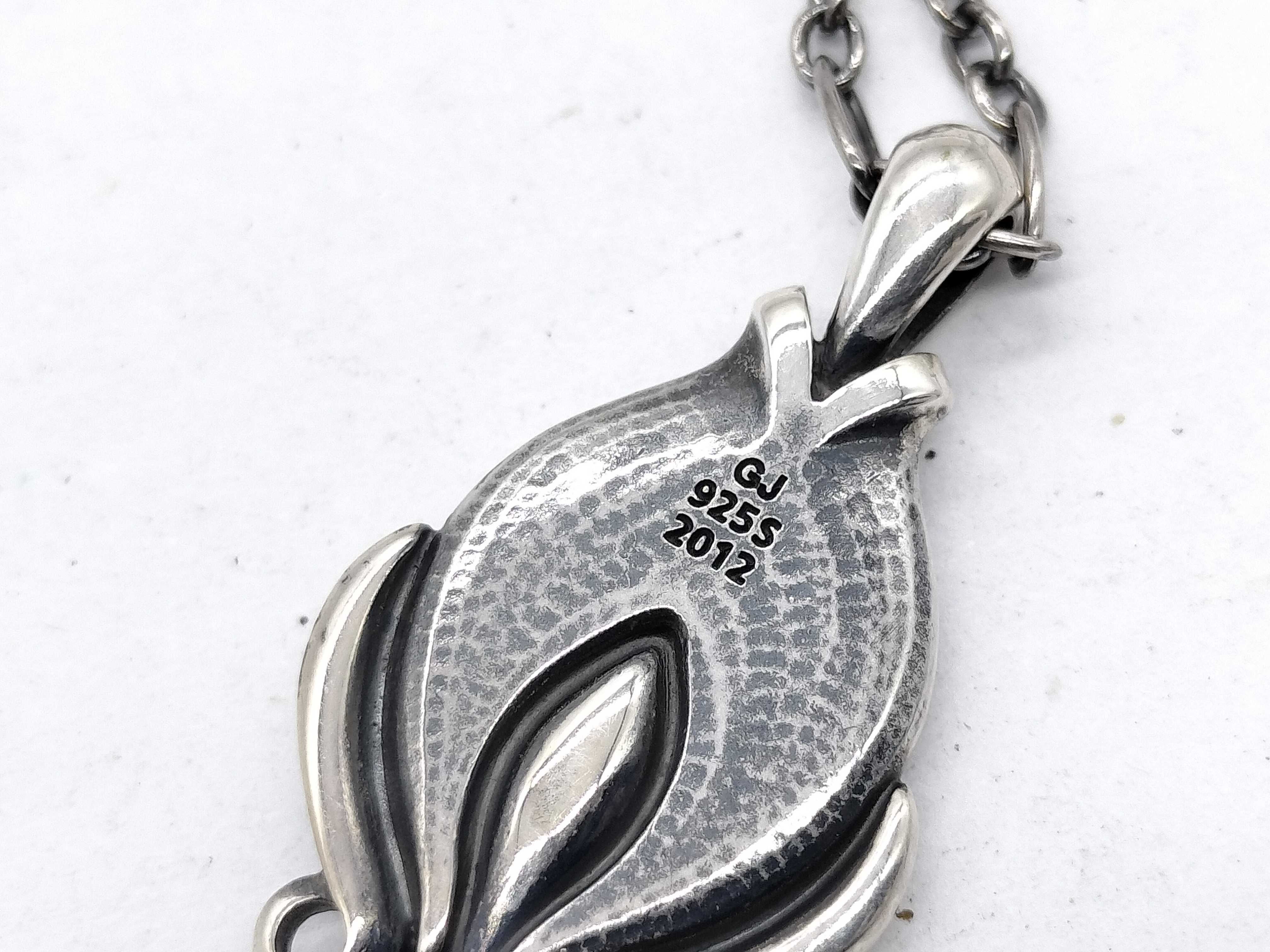 Georg Jensen 2012 Heritage Collection Sterling Silver and Amethyst Pendant Necklace