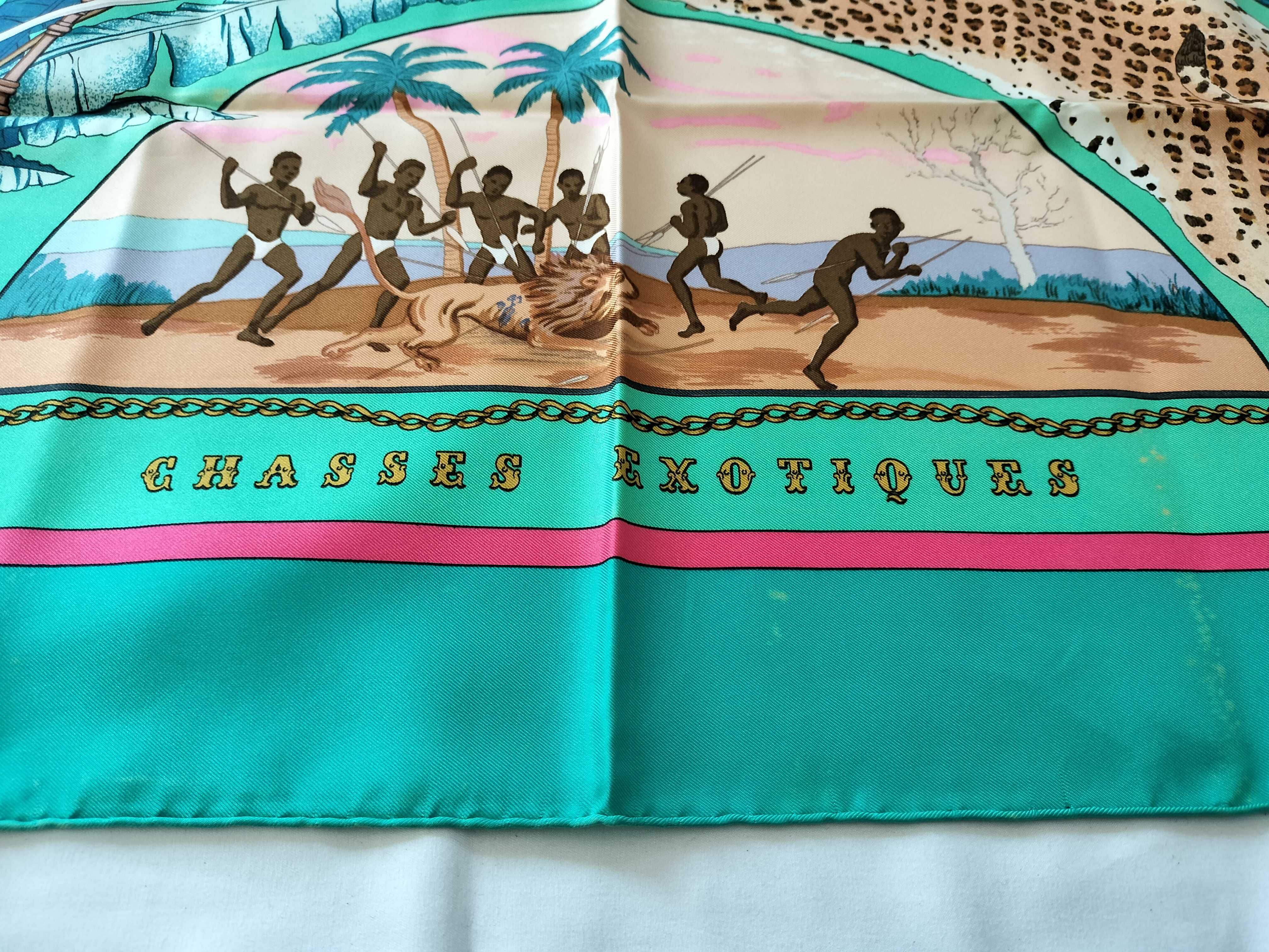 Hermès Chasses Exotiques Silk Scarf by Philippe Ledoux