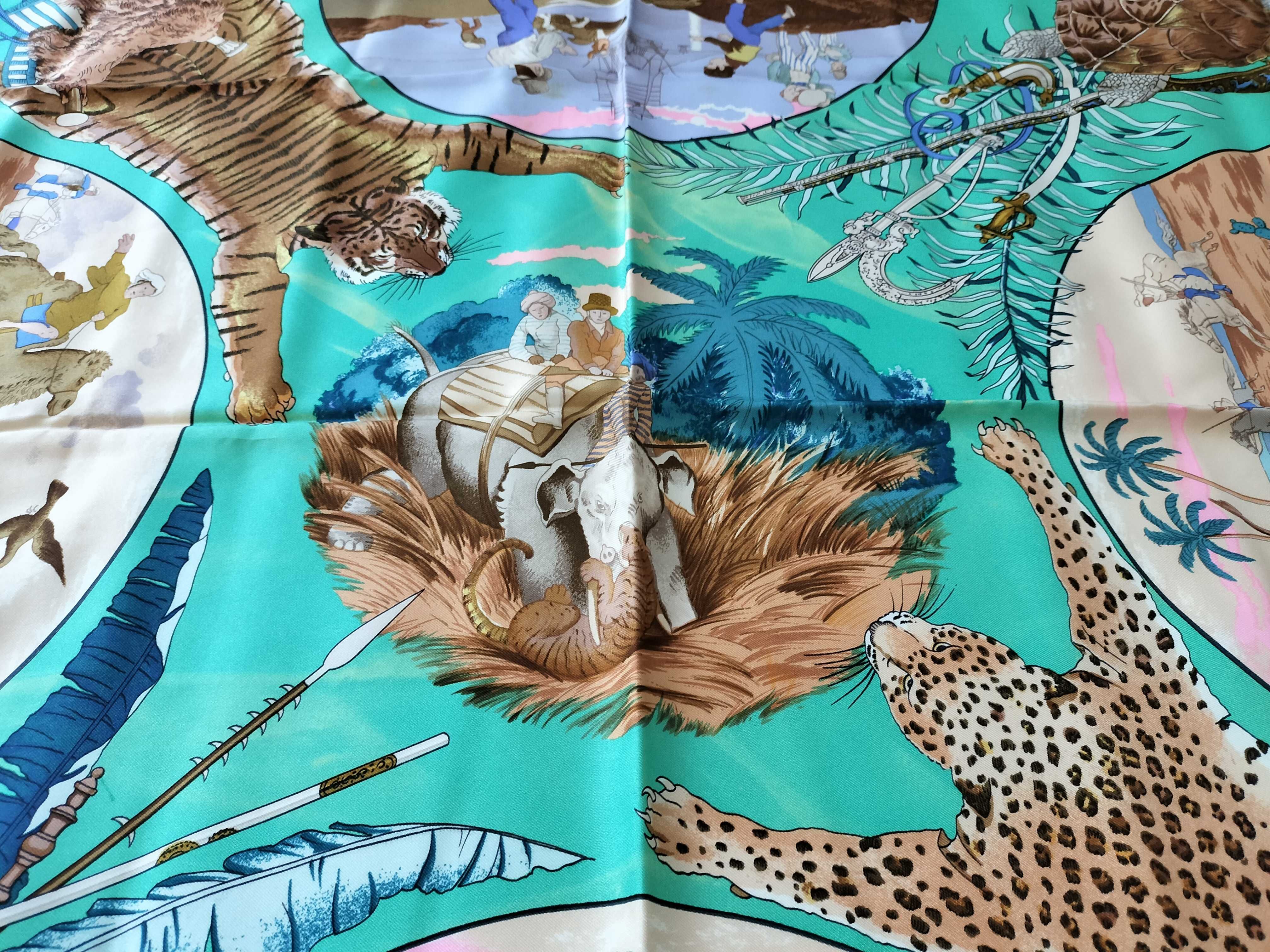 Hermès Chasses Exotiques Silk Scarf by Philippe Ledoux