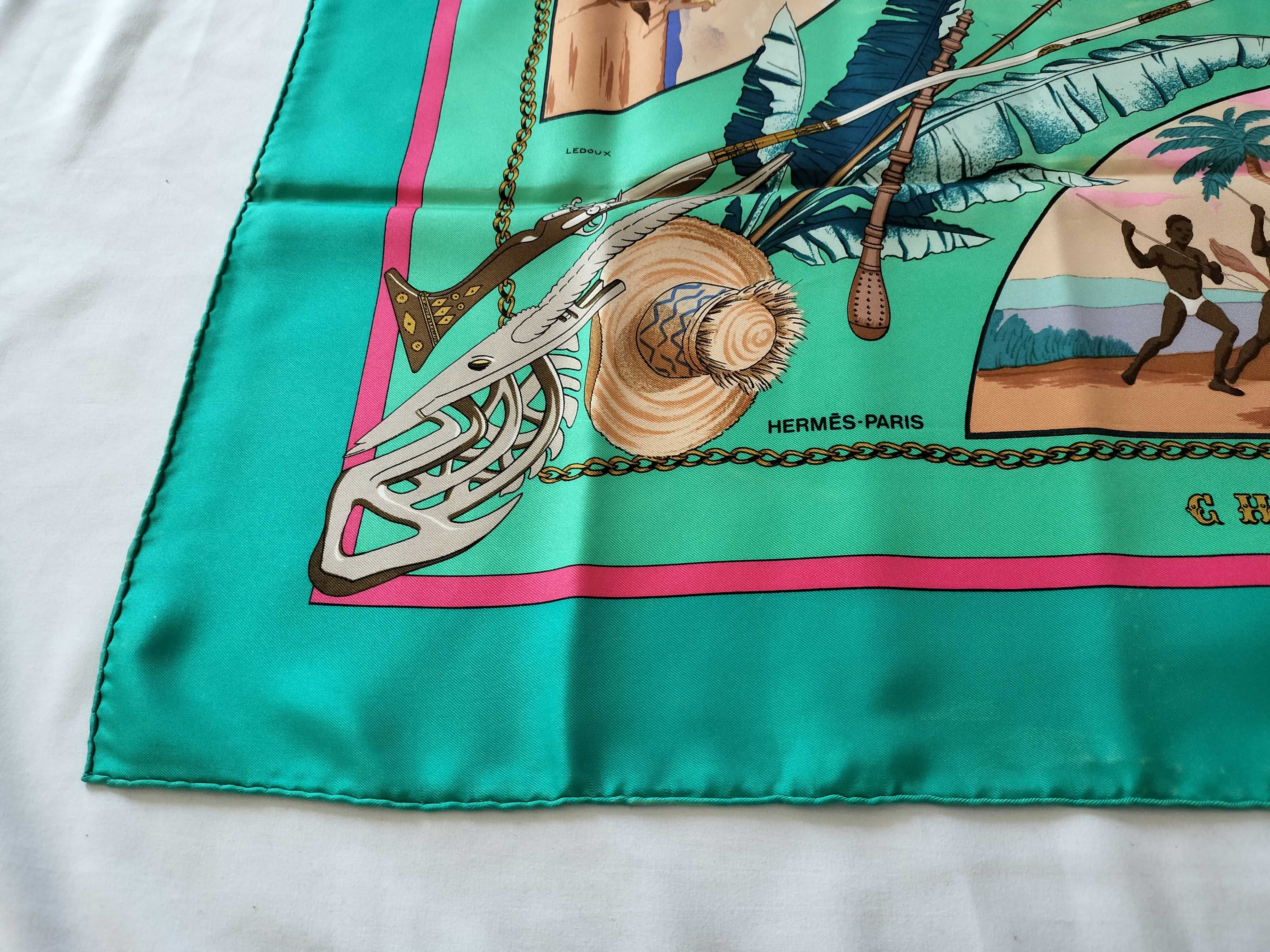 Hermès Chasses Exotiques Silk Scarf by Philippe Ledoux