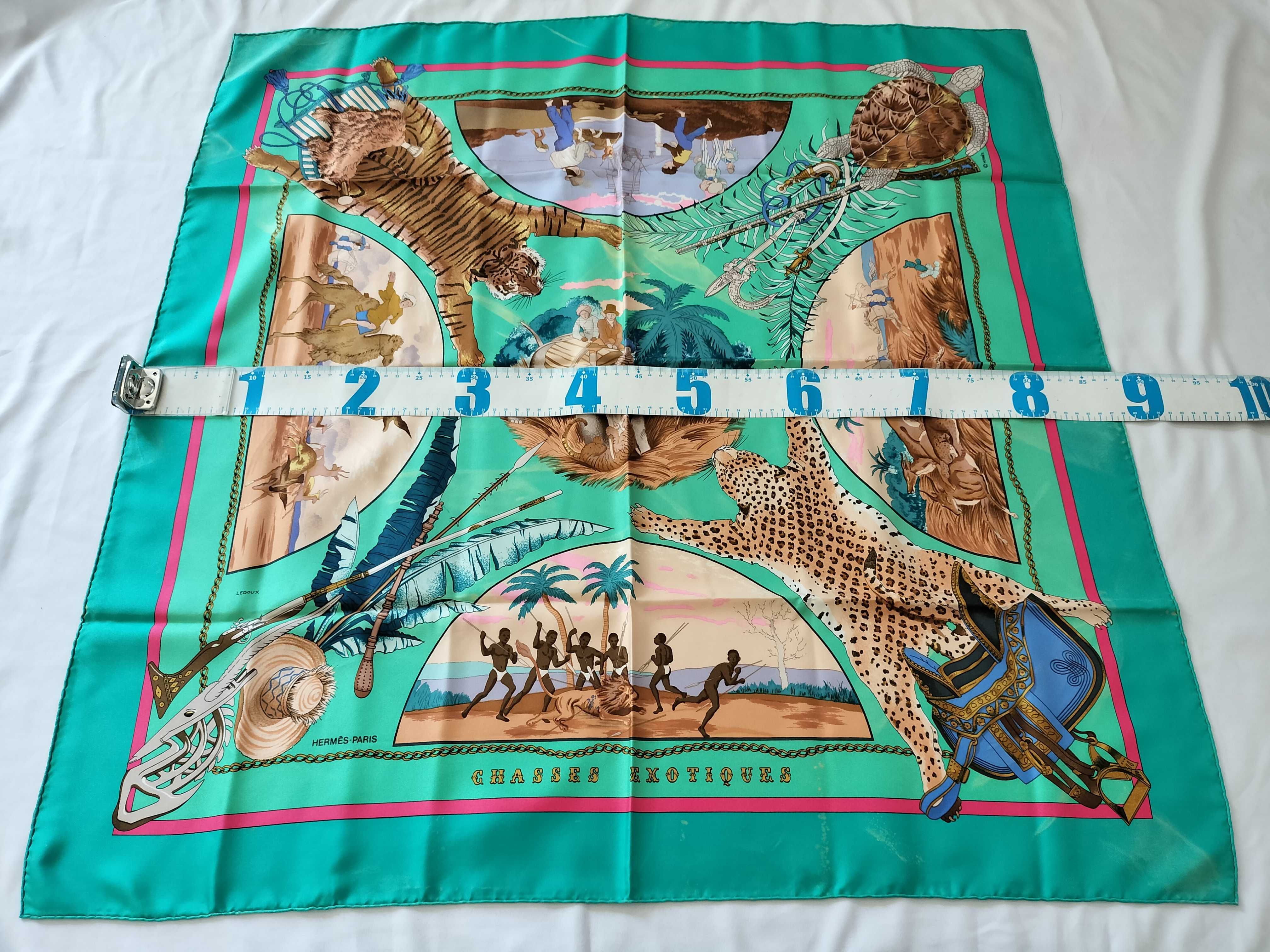 Hermès Chasses Exotiques Silk Scarf by Philippe Ledoux