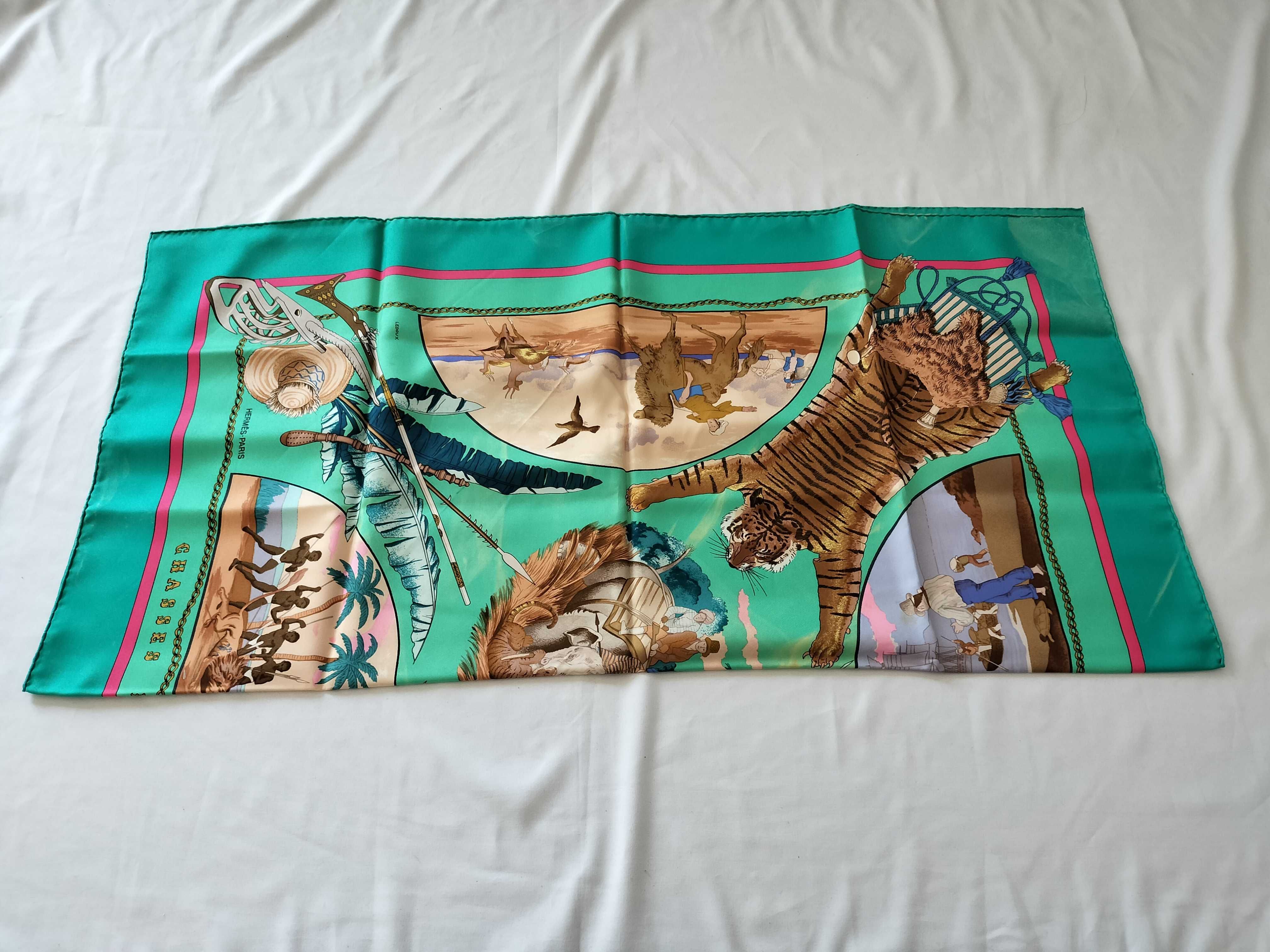 Hermès Chasses Exotiques Silk Scarf by Philippe Ledoux