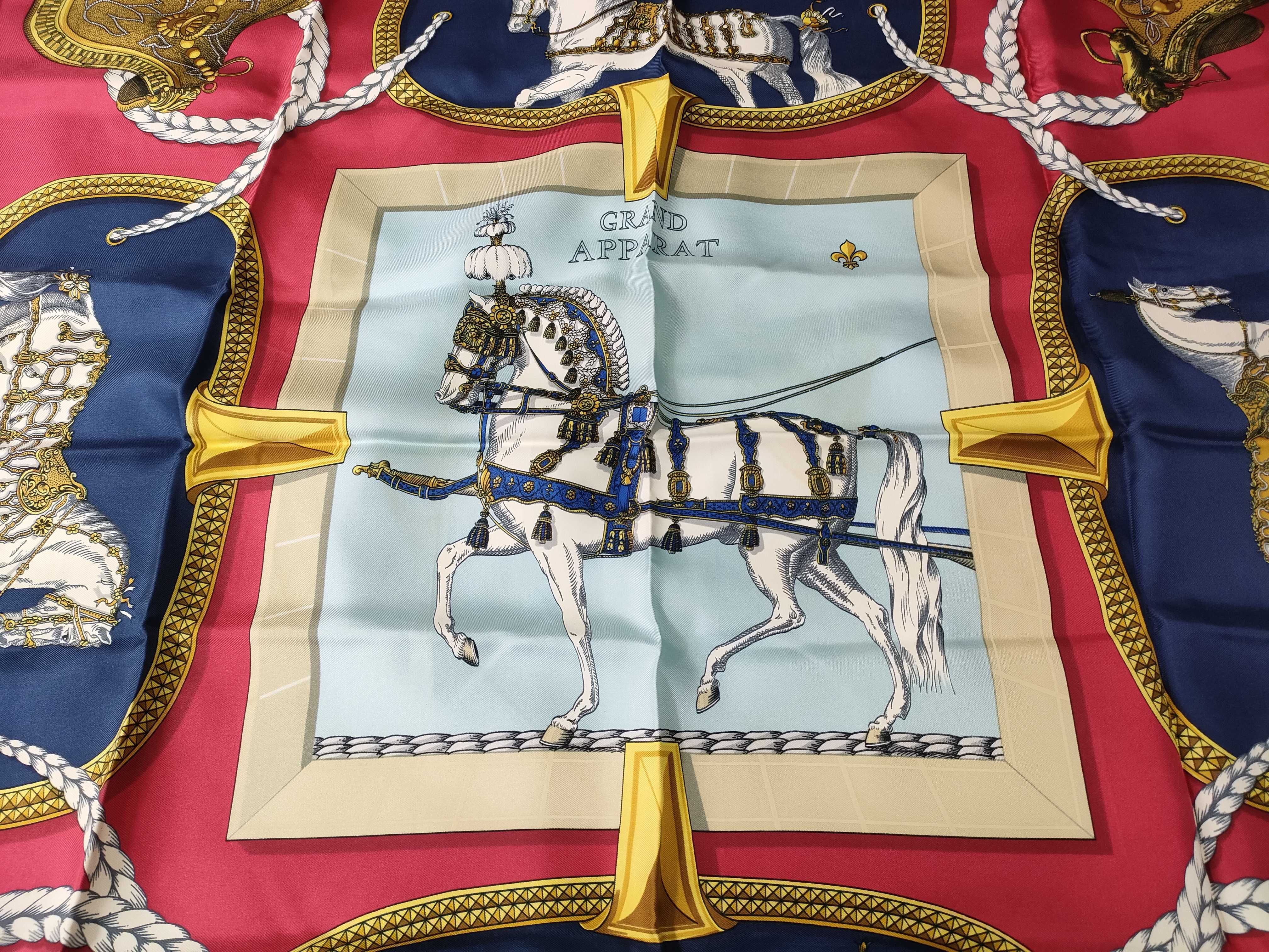 Hermès Paris Grand Apparat Silk Carre 90 Scarf by Jacques Eudel