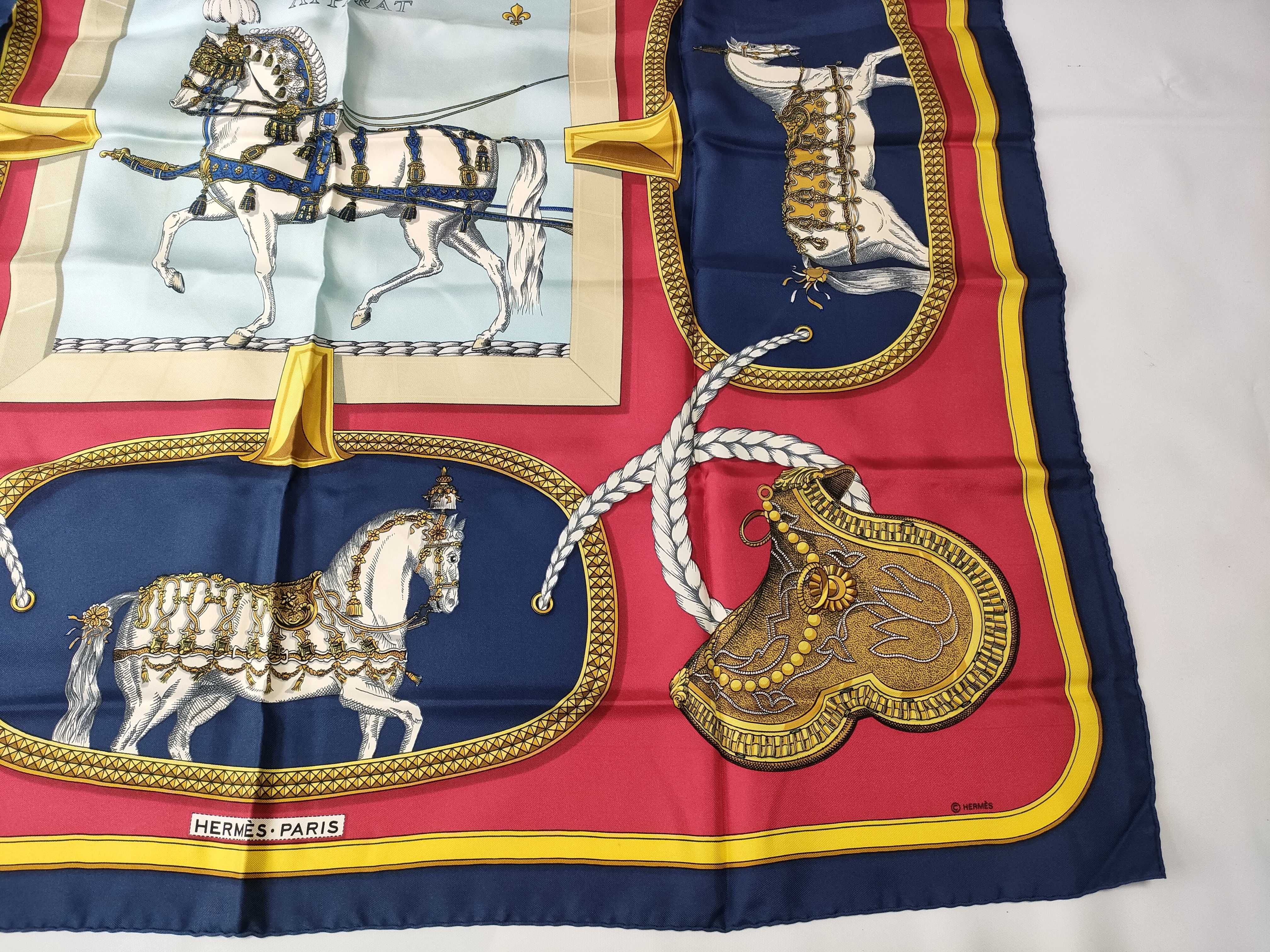 Hermès Paris Grand Apparat Silk Carre 90 Scarf by Jacques Eudel