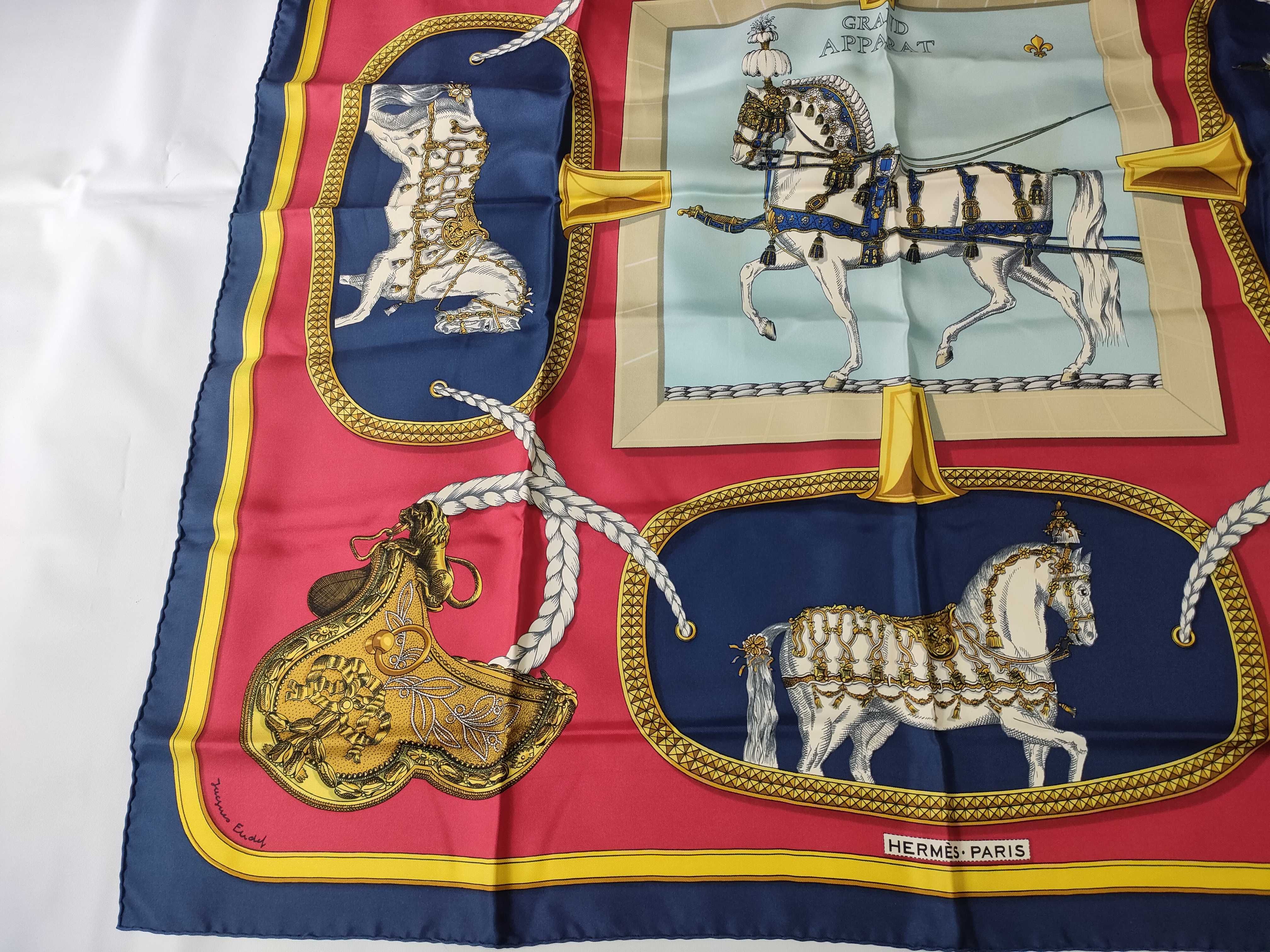 Hermès Paris Grand Apparat Silk Carre 90 Scarf by Jacques Eudel