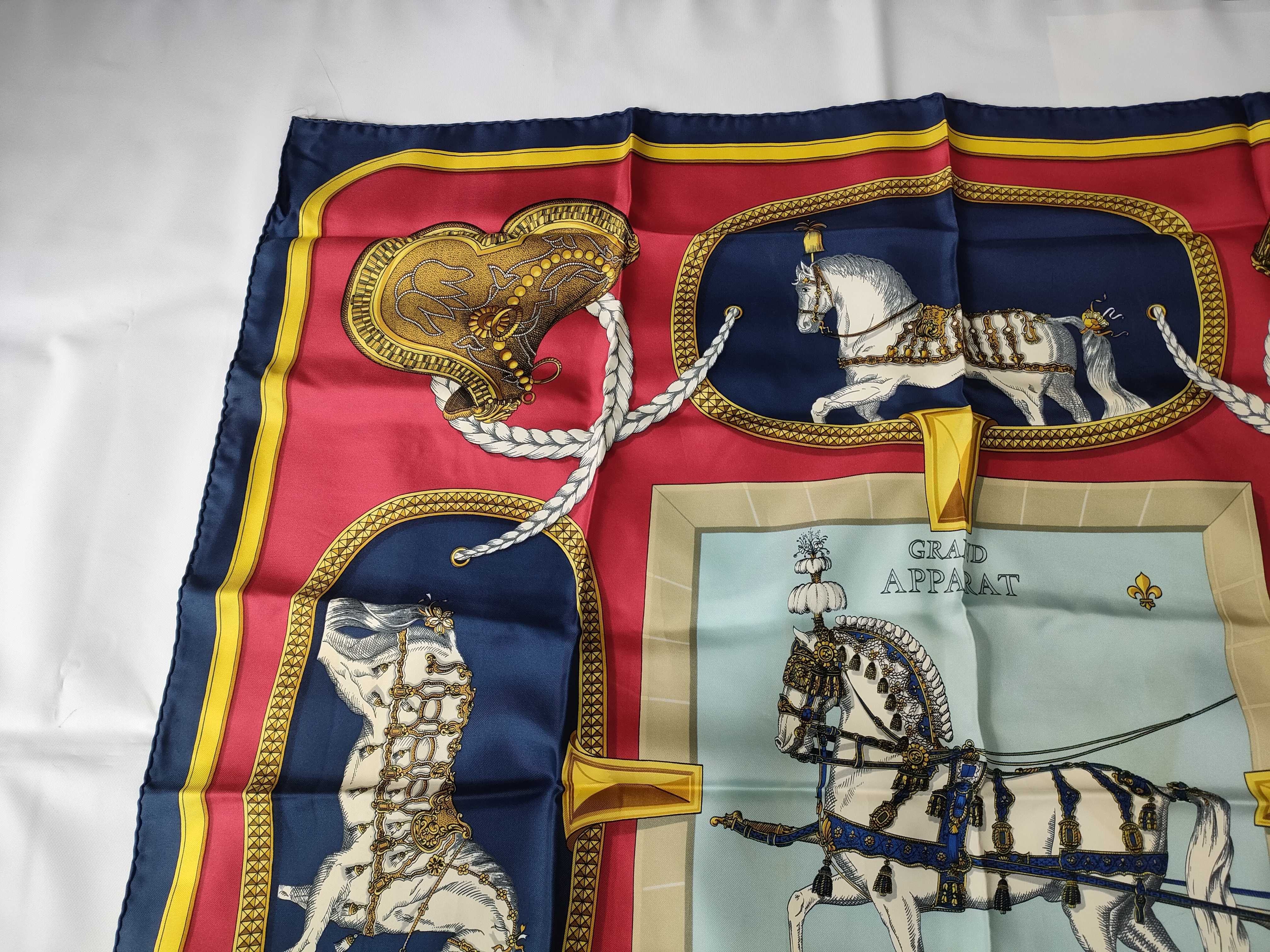 Hermès Paris Grand Apparat Silk Carre 90 Scarf by Jacques Eudel