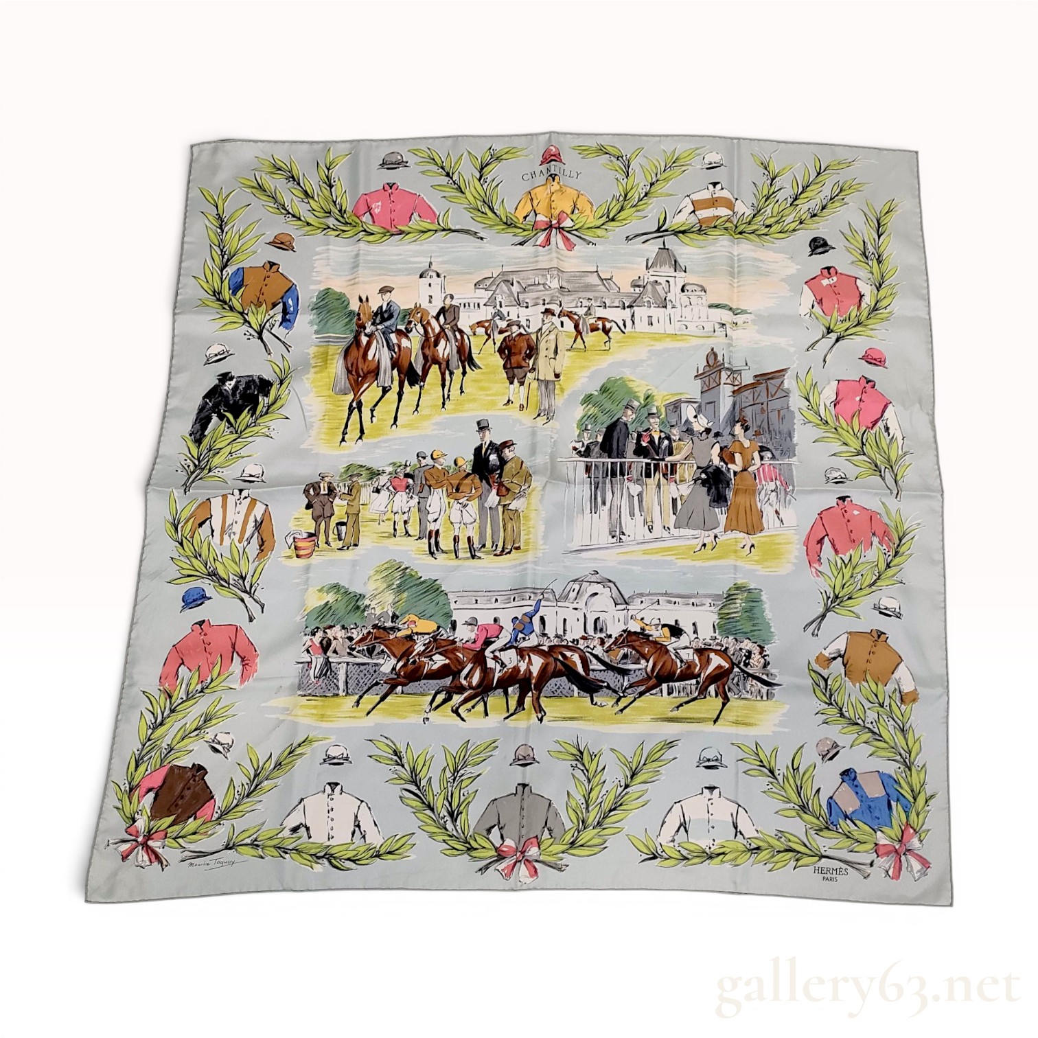 Hermès Maurice Taquoy Chantilly Silk Scarf