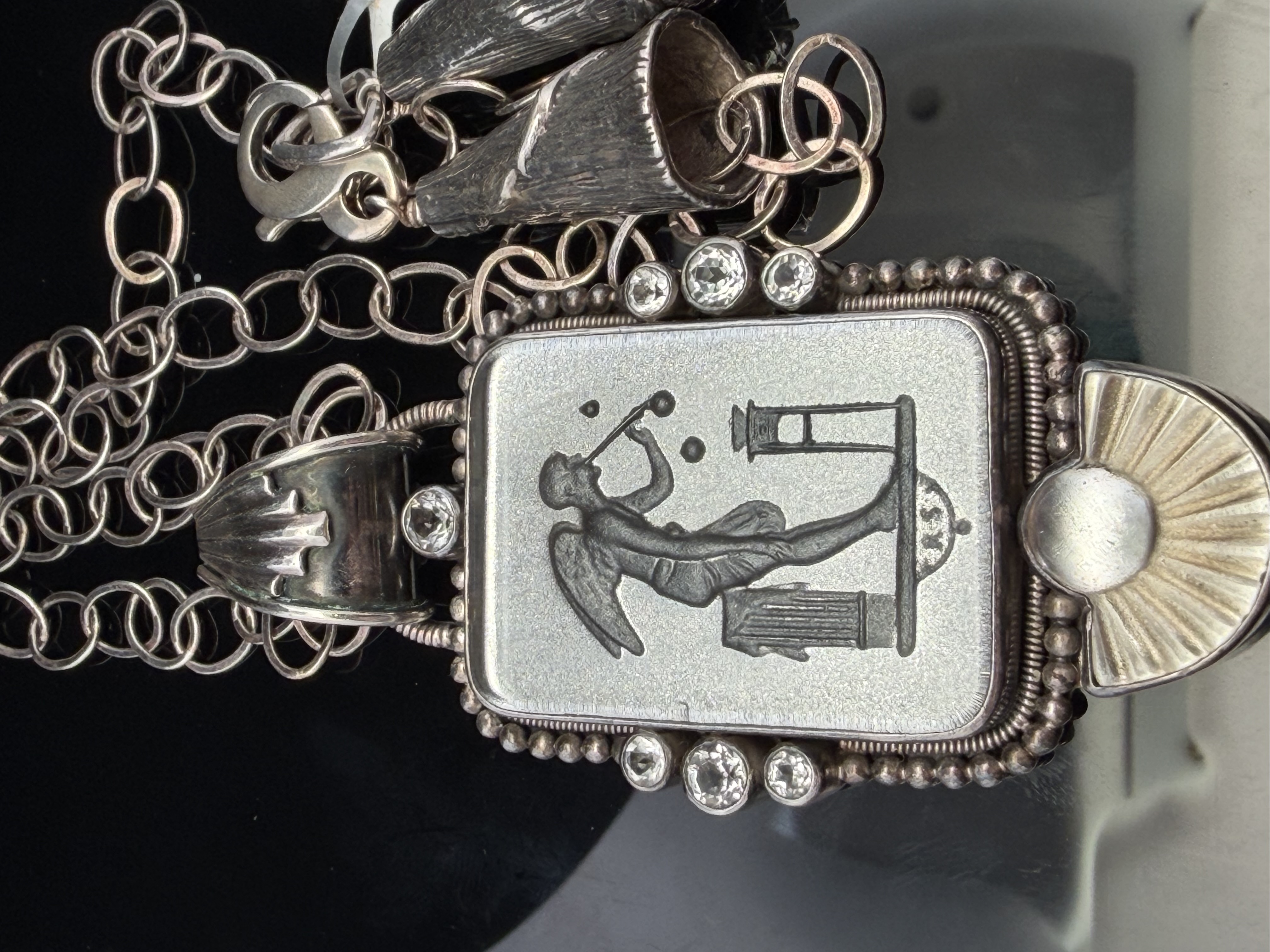 Sterling Silver Venetian Glass Necklace
