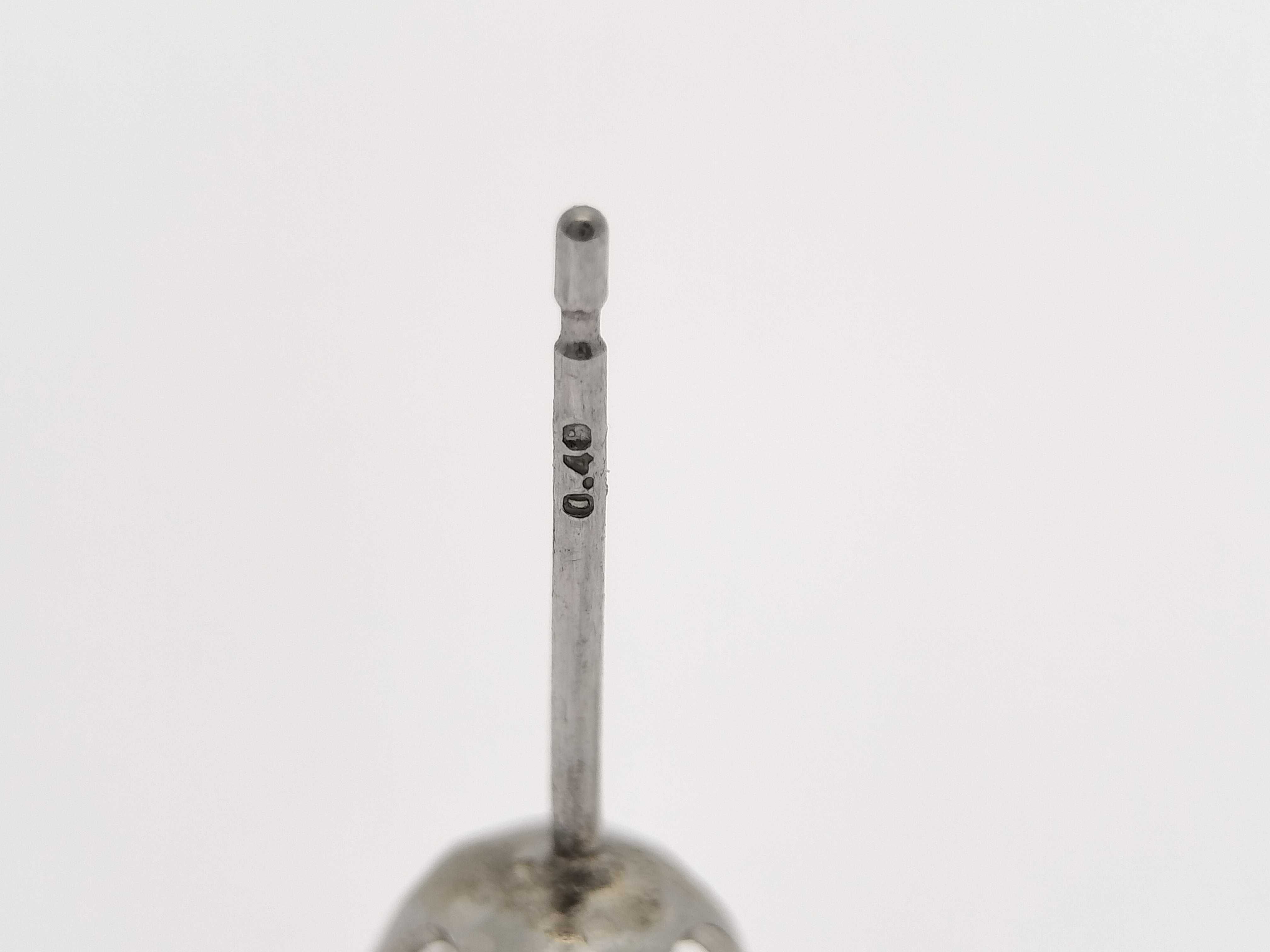 Single Platinum Stud Earring with Round Brilliant Cut Diamond