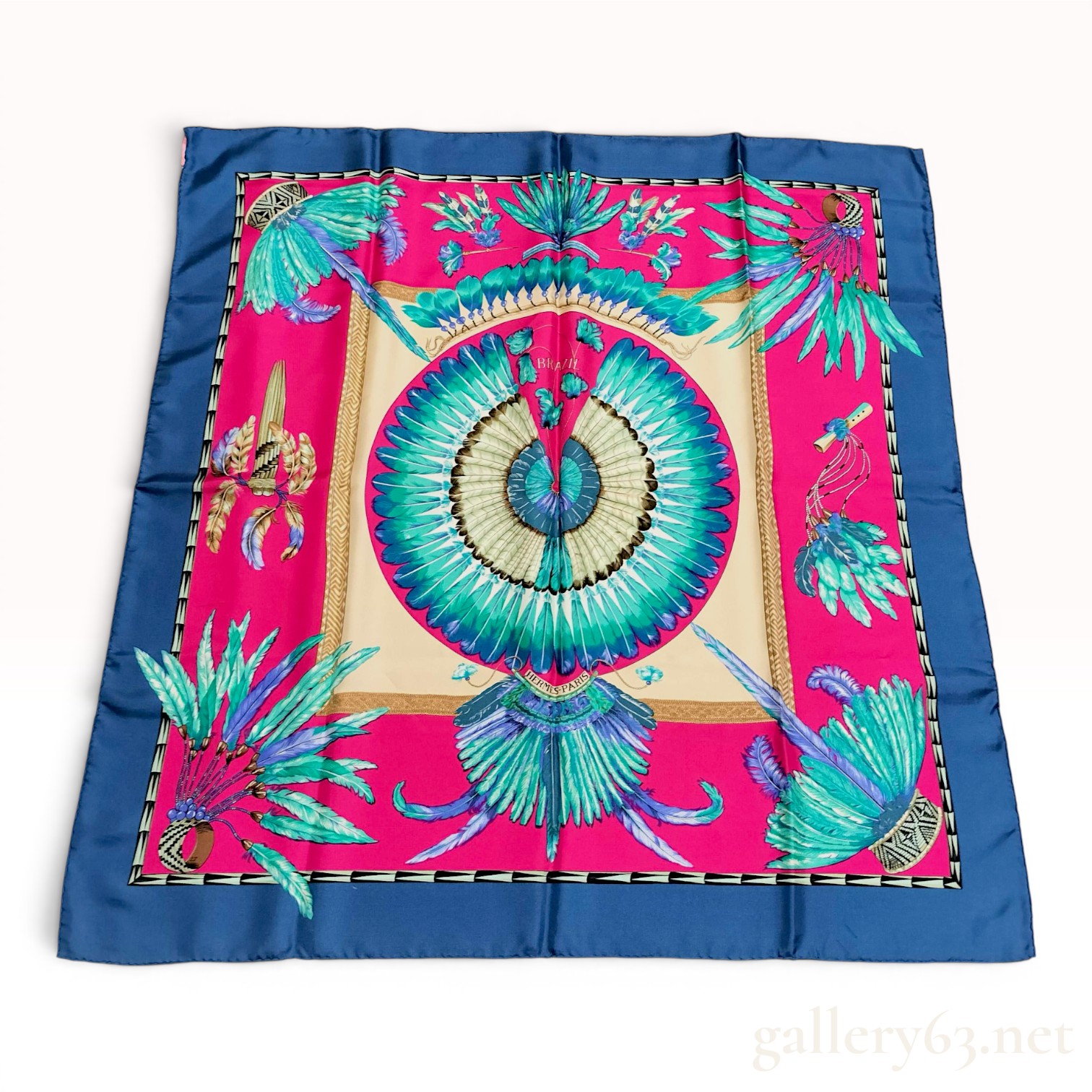 Hermès Brazil Silk Twill Scarf with box