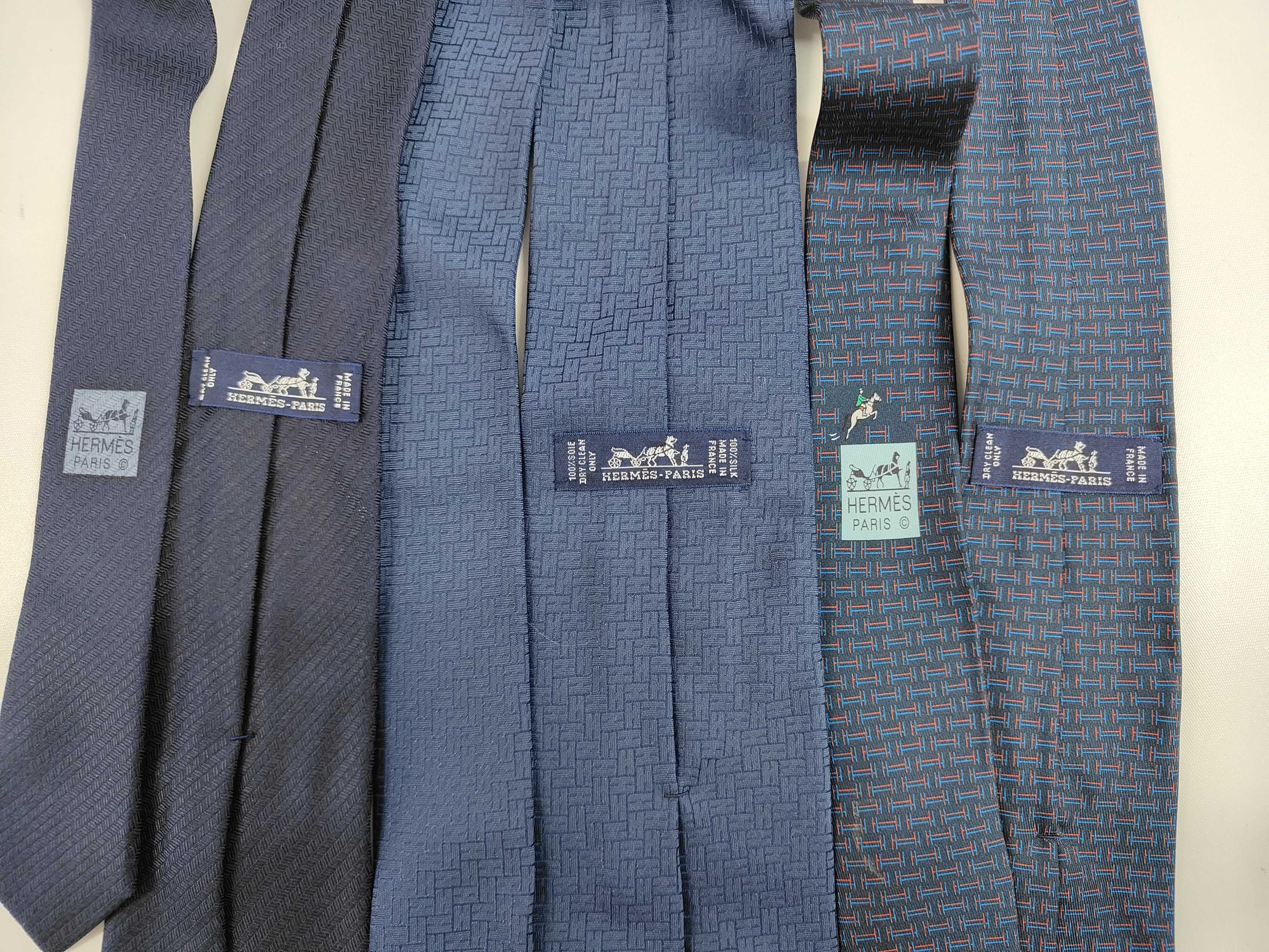 Three Hermès Paris Silk Neckties