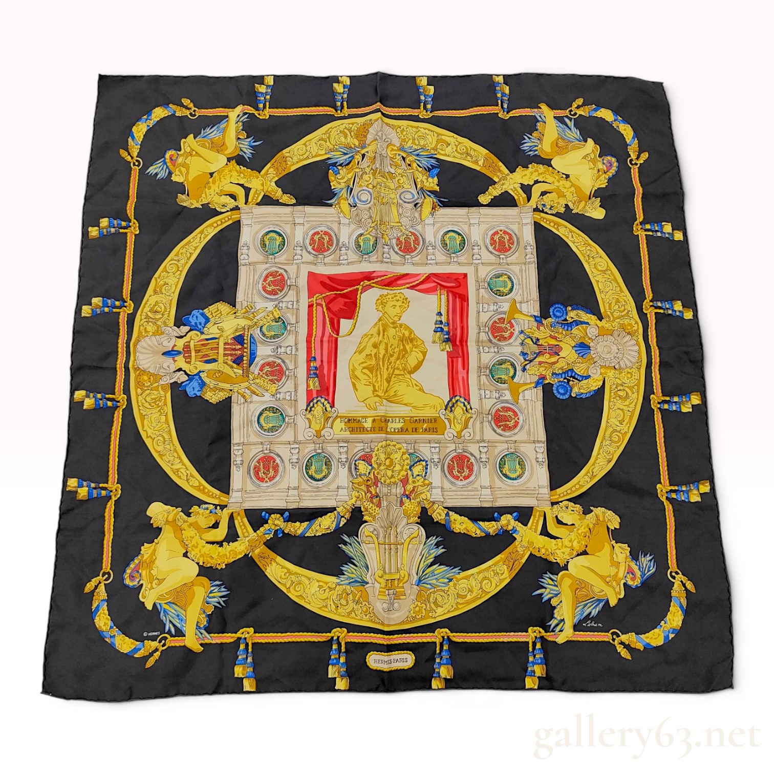 Hermès Hommage a Charles Garnier Silk Scarf by Latham