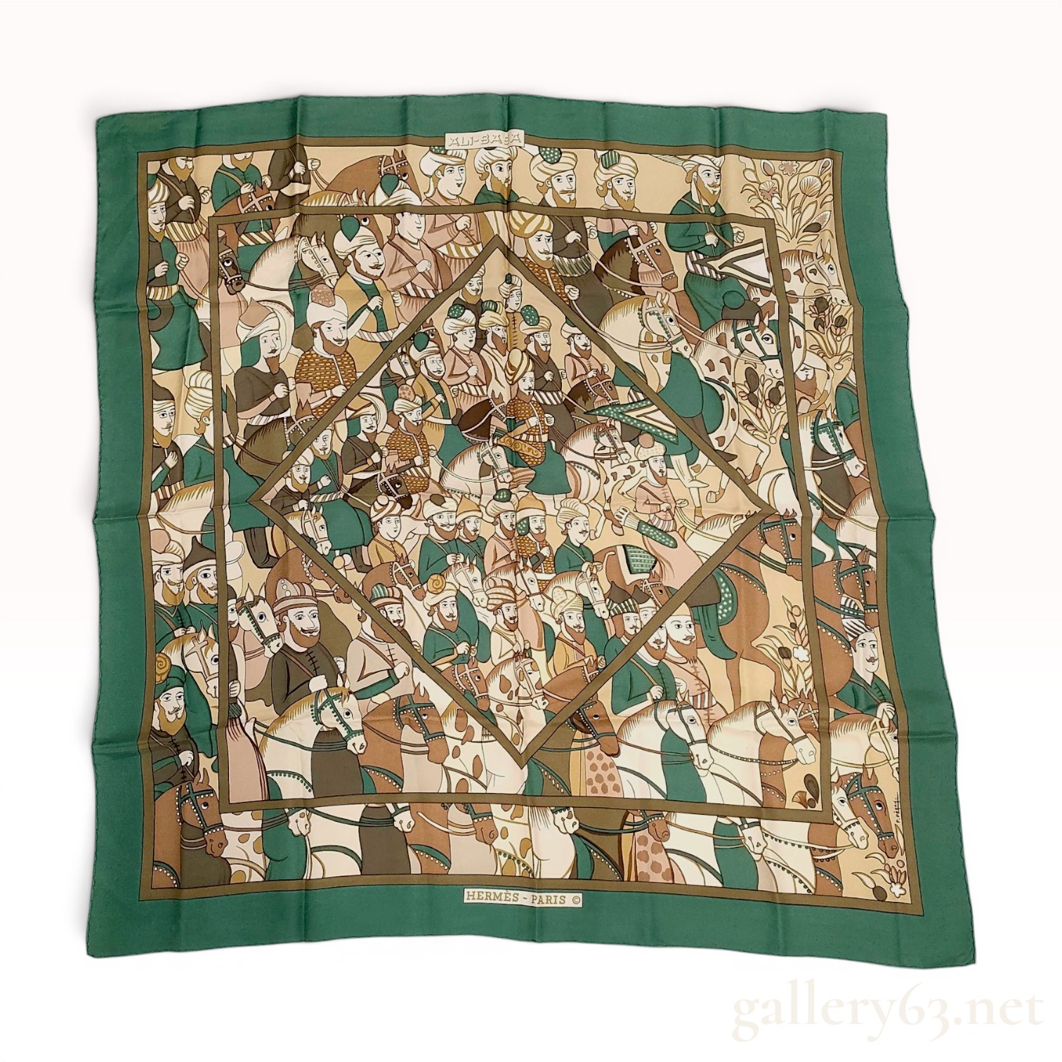 Hermès Paris Ali-Baba Silk Scarf Designed by Pierre Péron