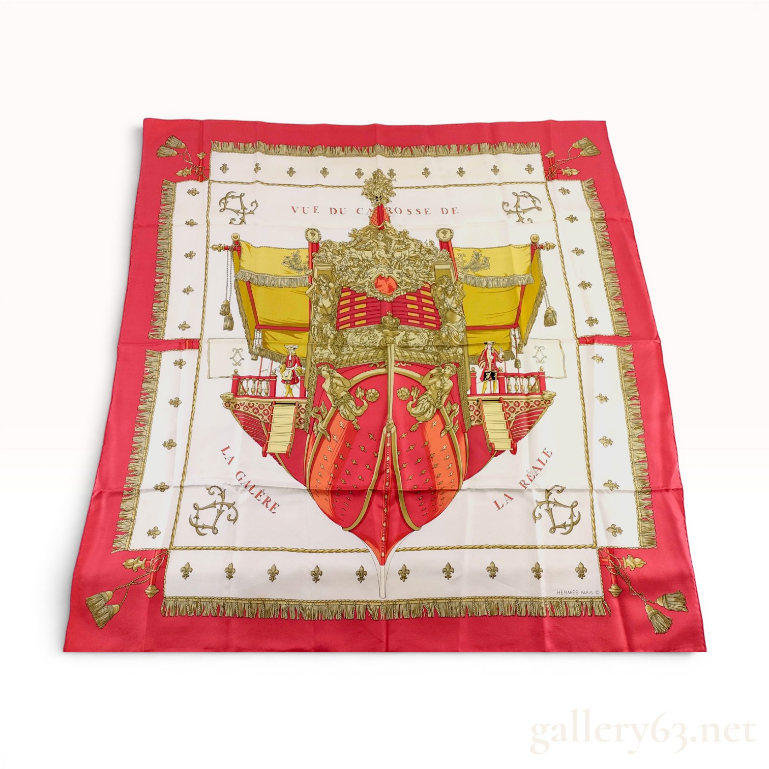 Hermès Silk Scarf Vue du Carrosse de la Galère La Réale Hugo Grygkar 1953