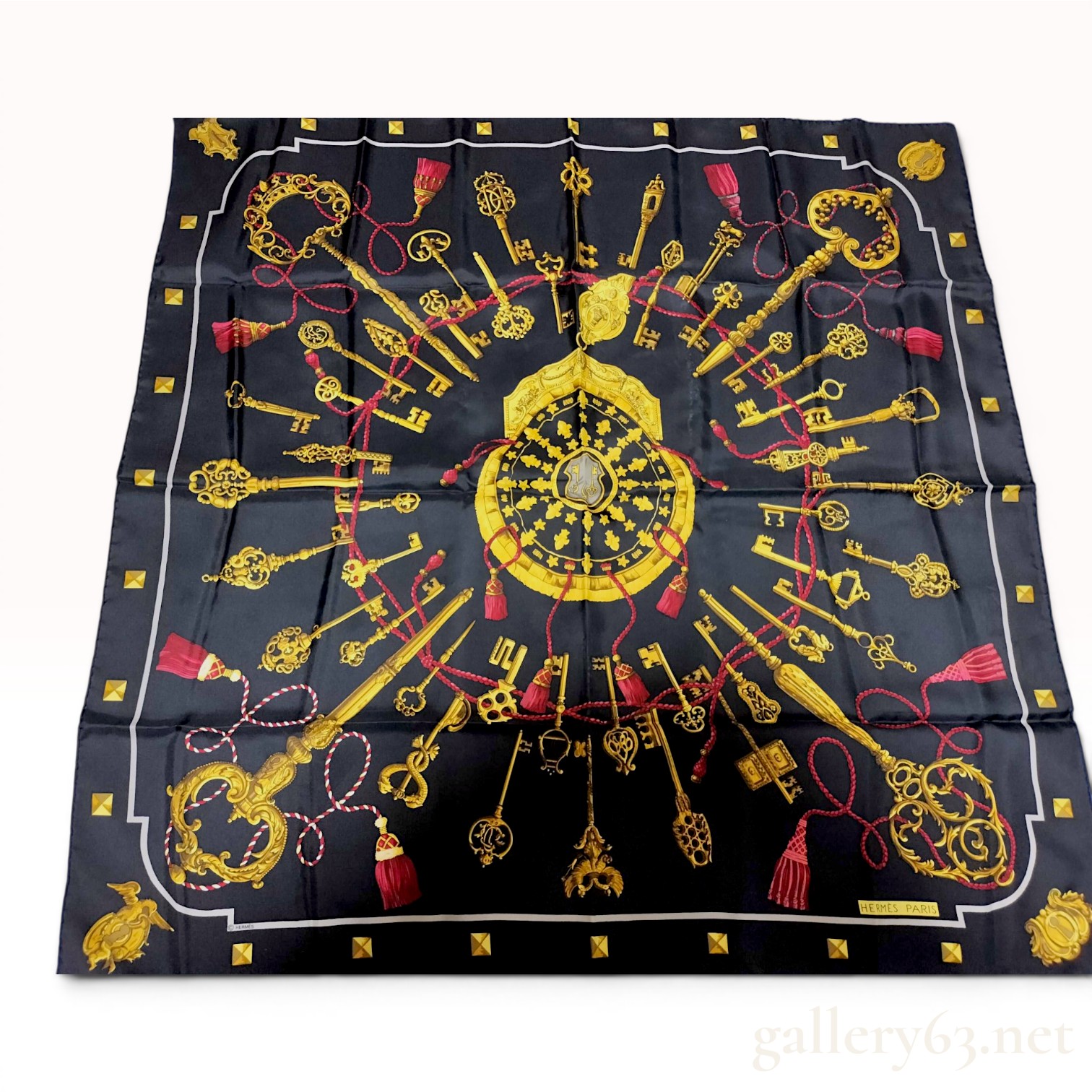 Hermès Les Clefs Silk Twill Scarf